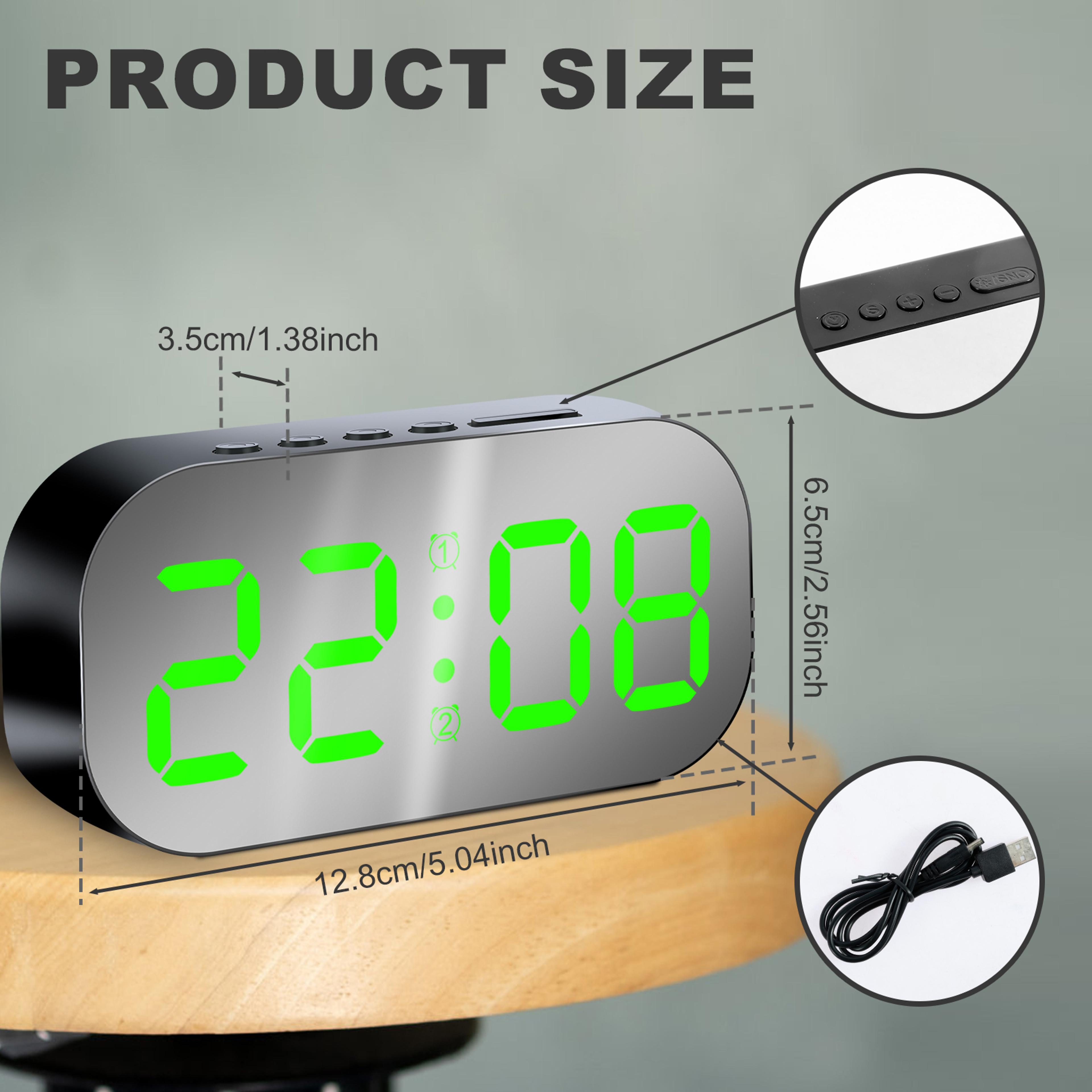 Digital Alarm Clock With LED Display USB Alarm Clock Dimmable Bedroom Clock With Temperature And Sn 2