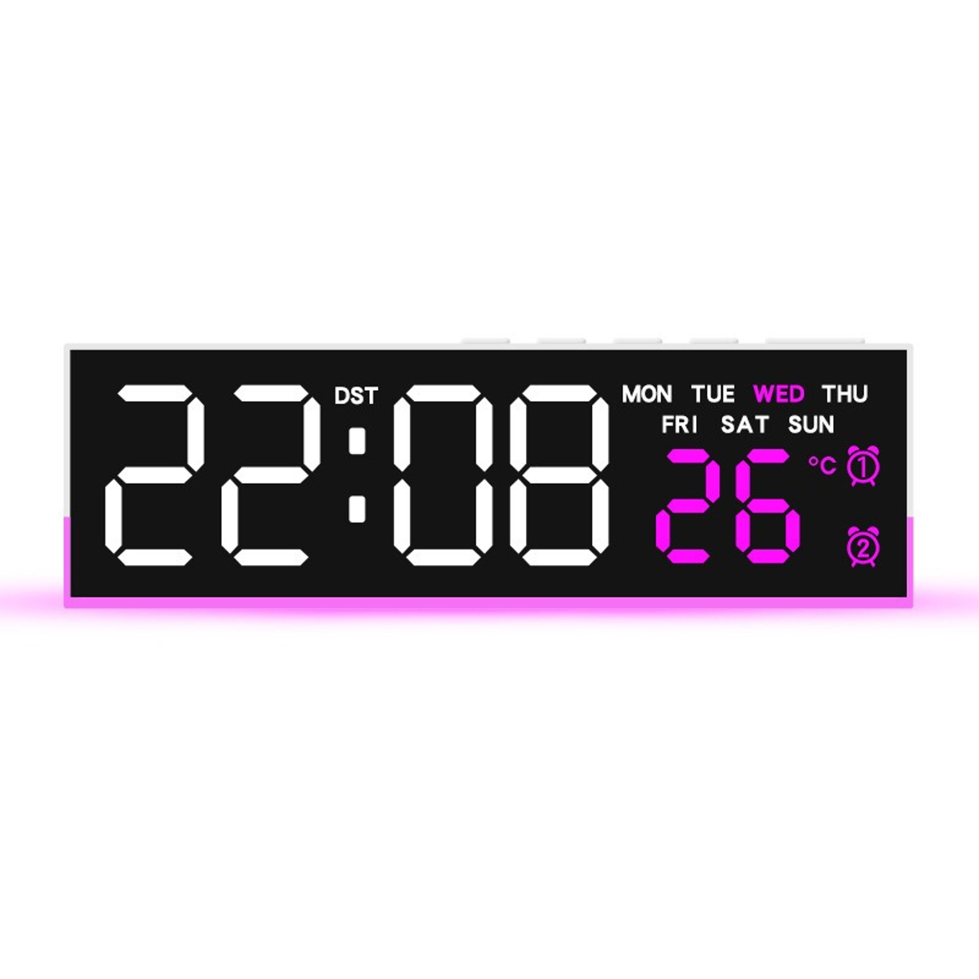 Smart LED Digital Alarm Clock With Ambient Light Temperature Display And Bedside Night Light 4