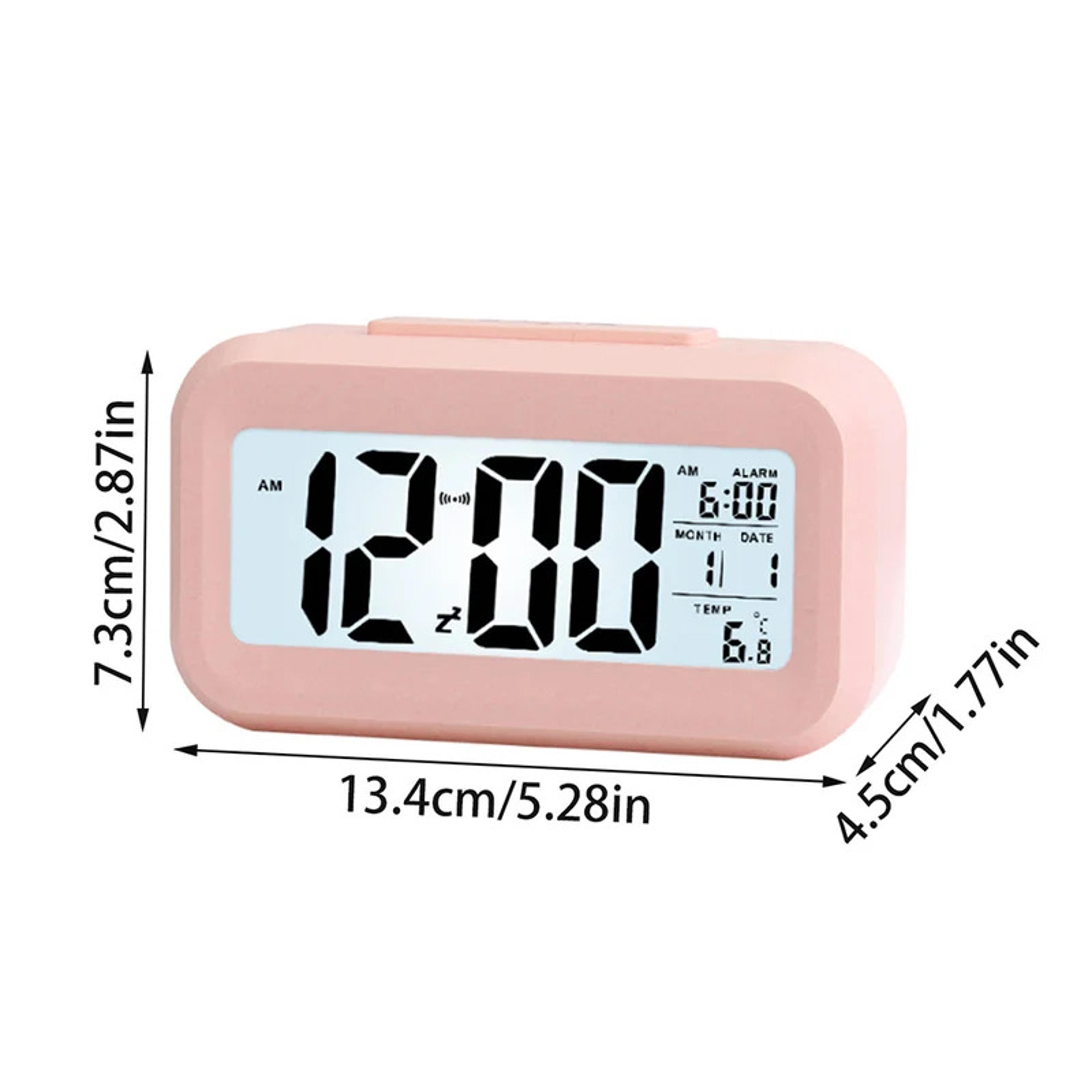 Digital Alarm Clock With Temperature Display Backlight Sensor For Bedroom Office Desk 8