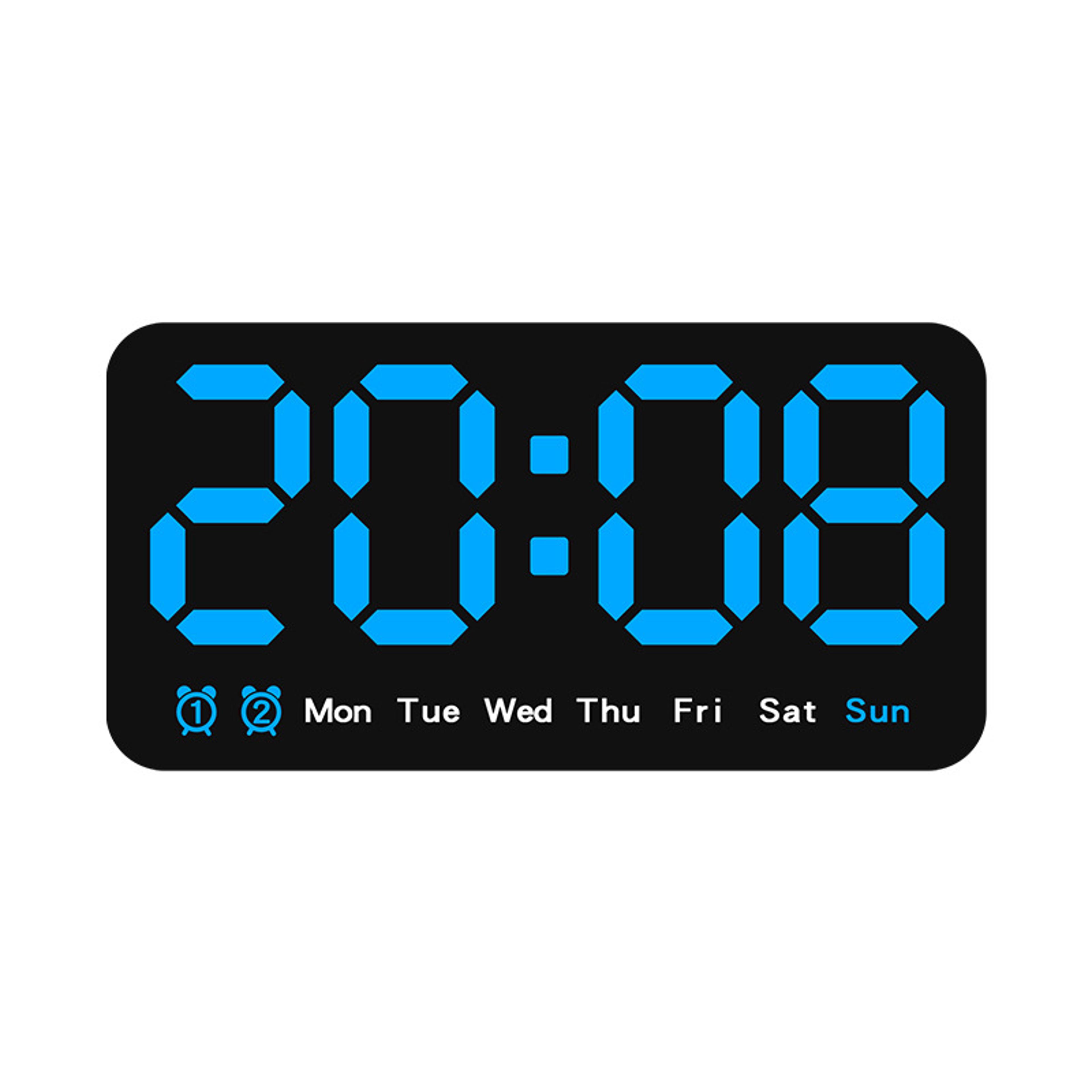 Voice Control Digital Wall Clock Large LED Clock With Temperature Display And Dual Alarm 6