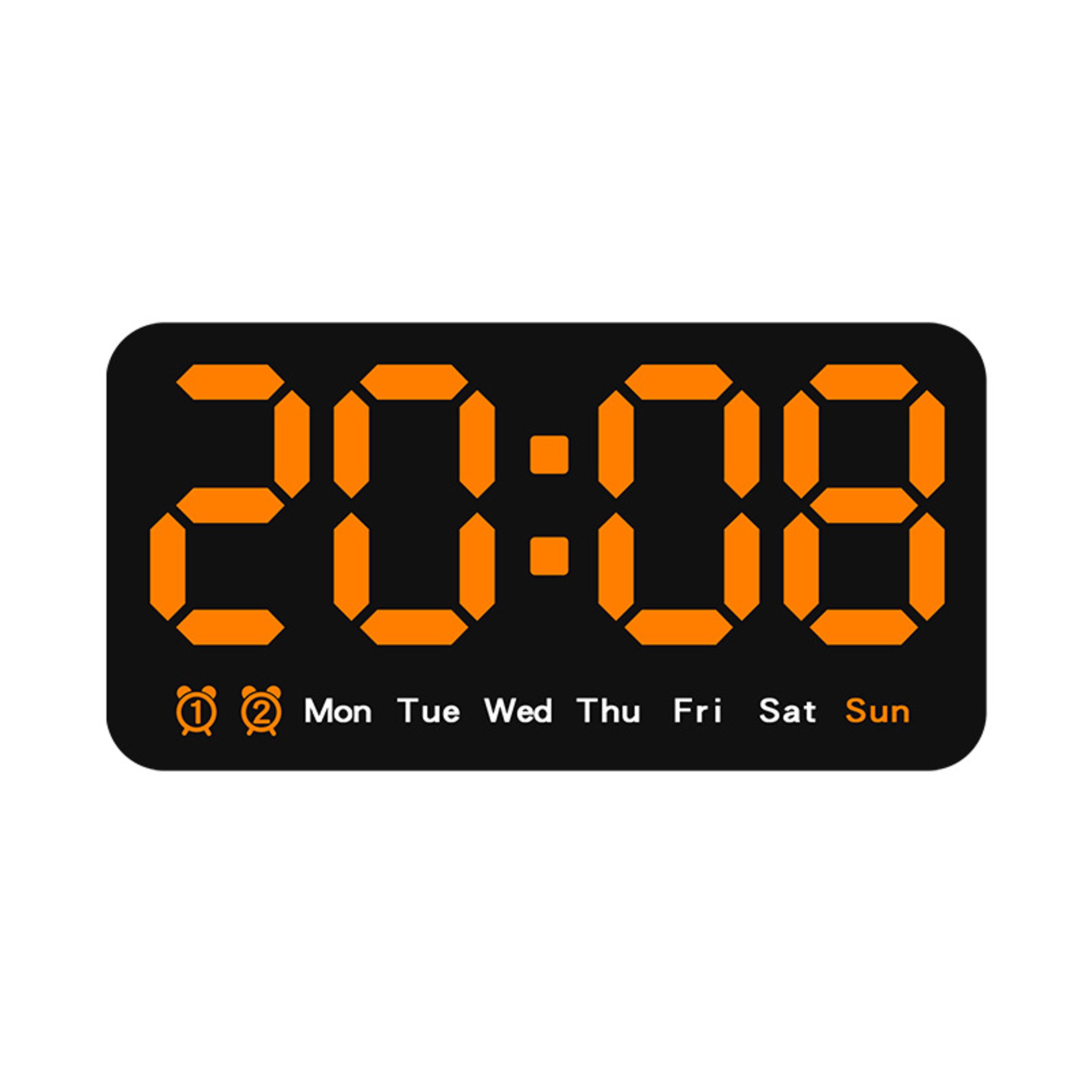 Voice Control Digital Wall Clock Large LED Clock With Temperature Display And Dual Alarm 7