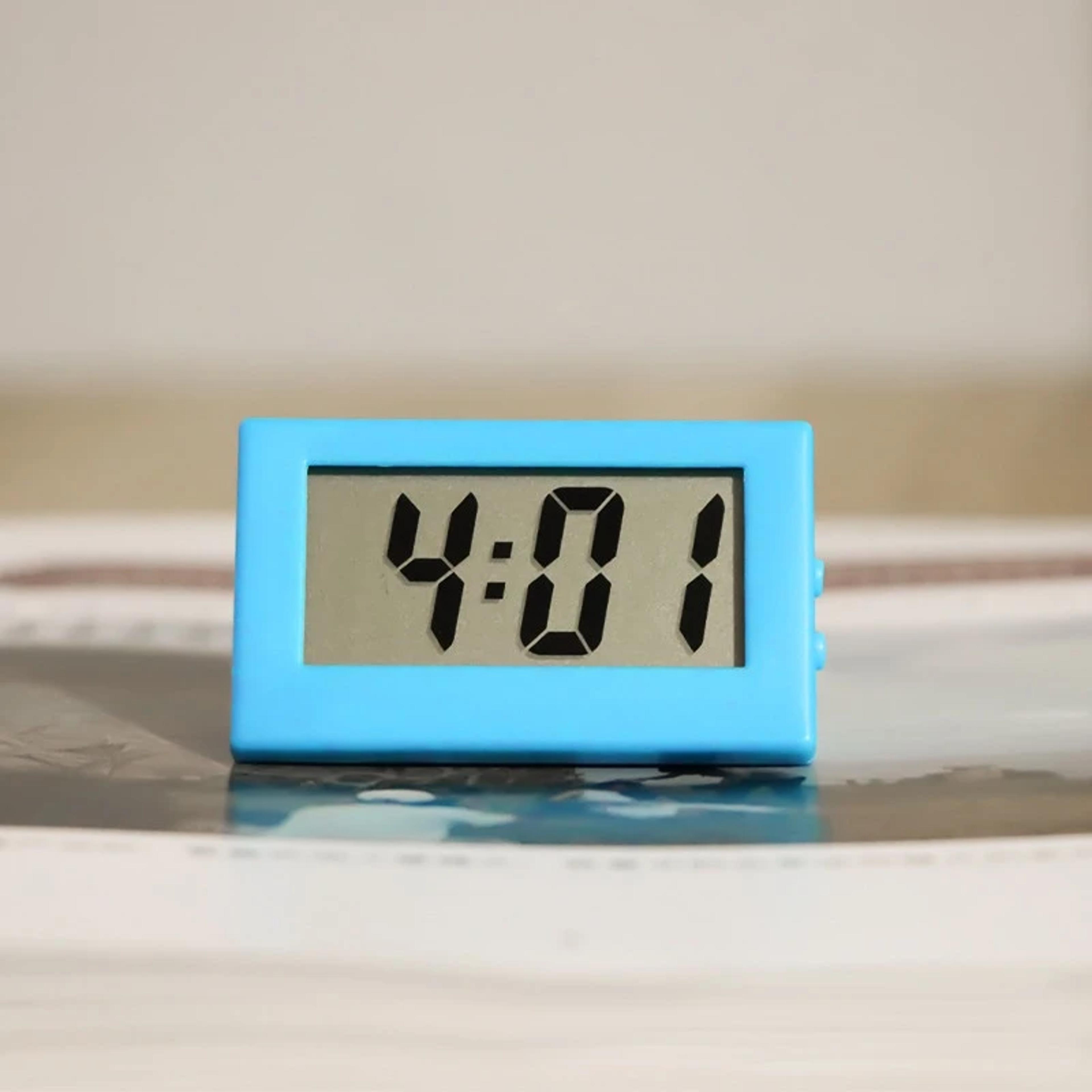 Portable Digital Desk Clock Mini LCD Desktop Travel Clock Triangle Table Display 3