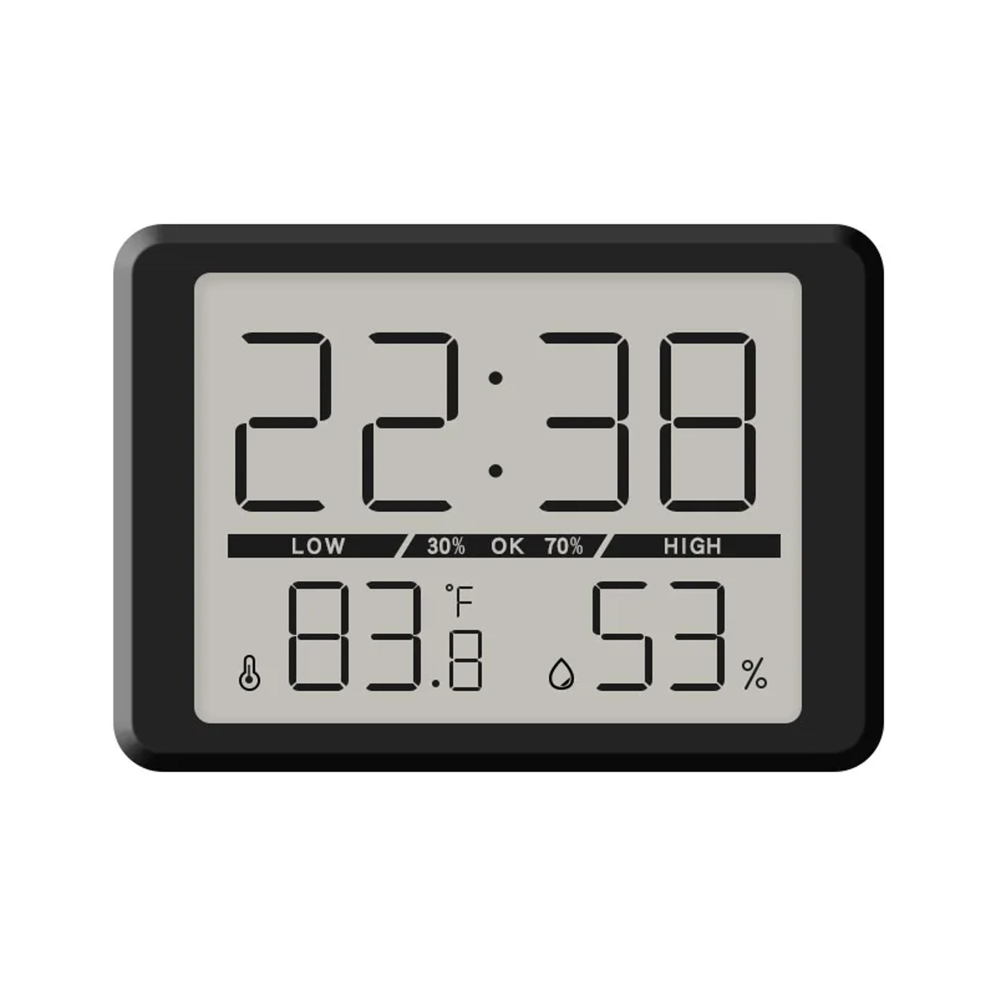 Ultra Thin Magnetic Digital Alarm Clock With LCD Display Temperature Humidity Monitor And Backlight 0