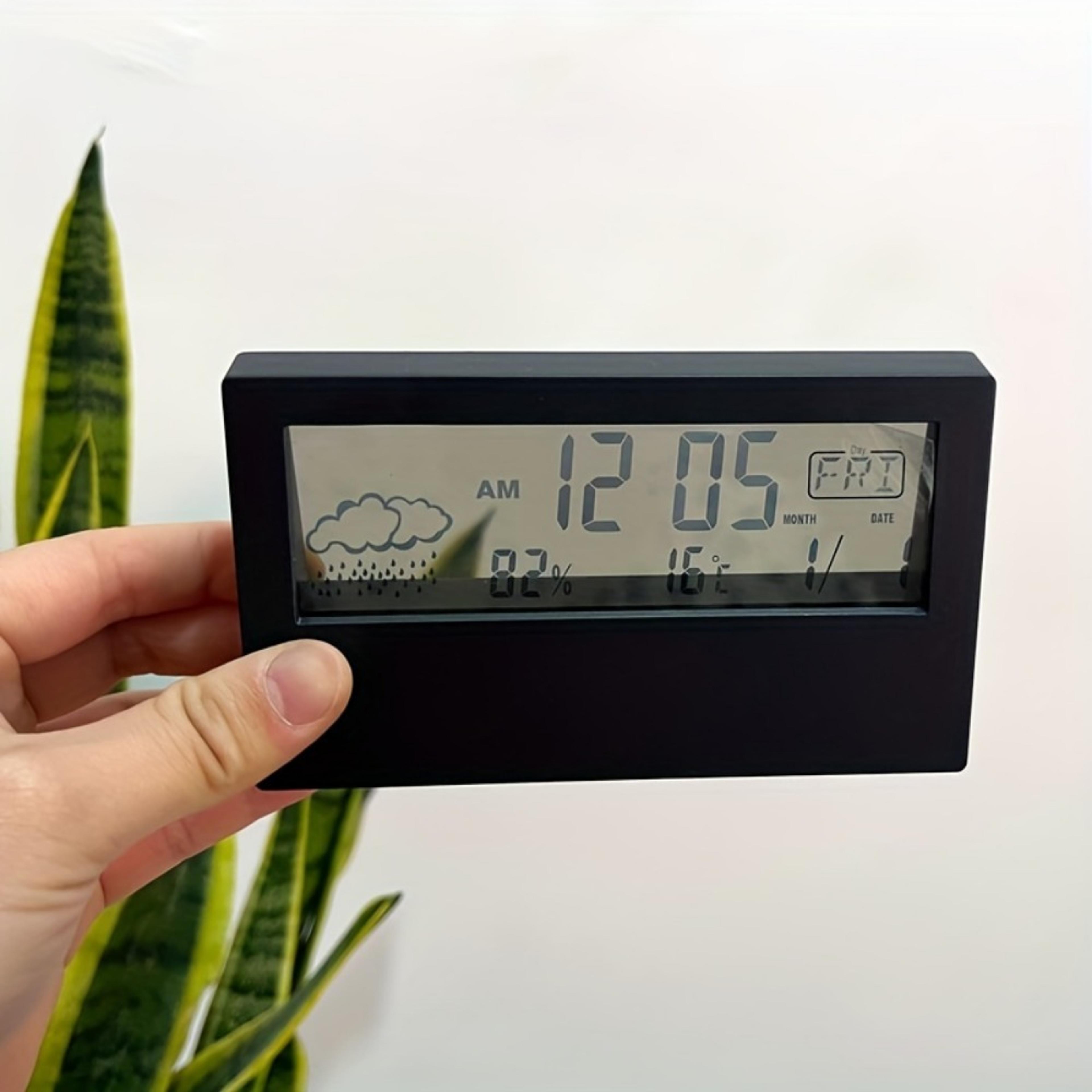 Smart Digital Hygrometer Indoor Thermometer Clock With Humidity Meter And Electronic Display For Ho 2