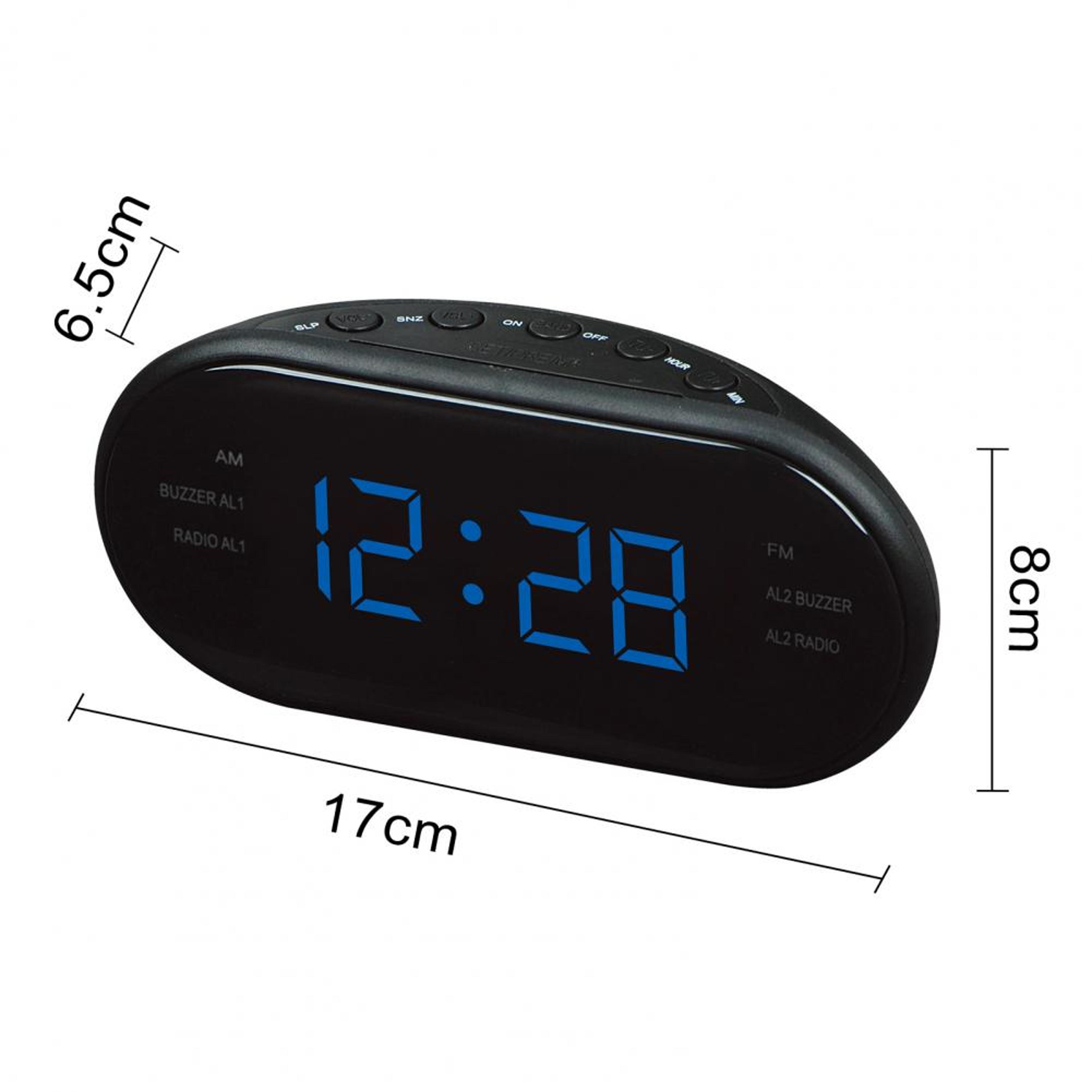 Smart LED Digital Alarm Clock Radio With Snooze Function And Bright Display For Bedroom Office Desk 8