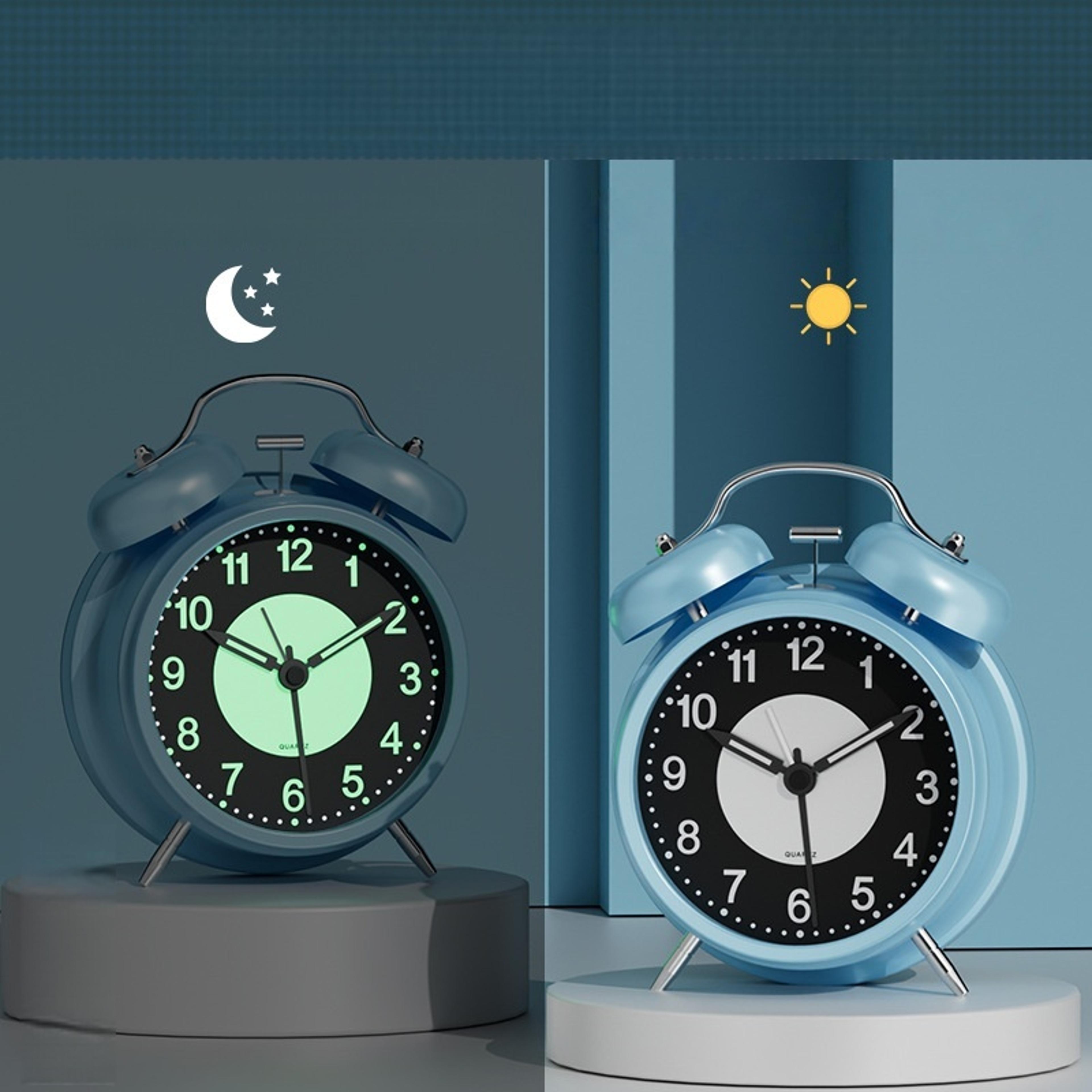 Luminous Alarm Clock Battery Powered Night Light Bedside Table Clock For Bedroom And Living Room 2