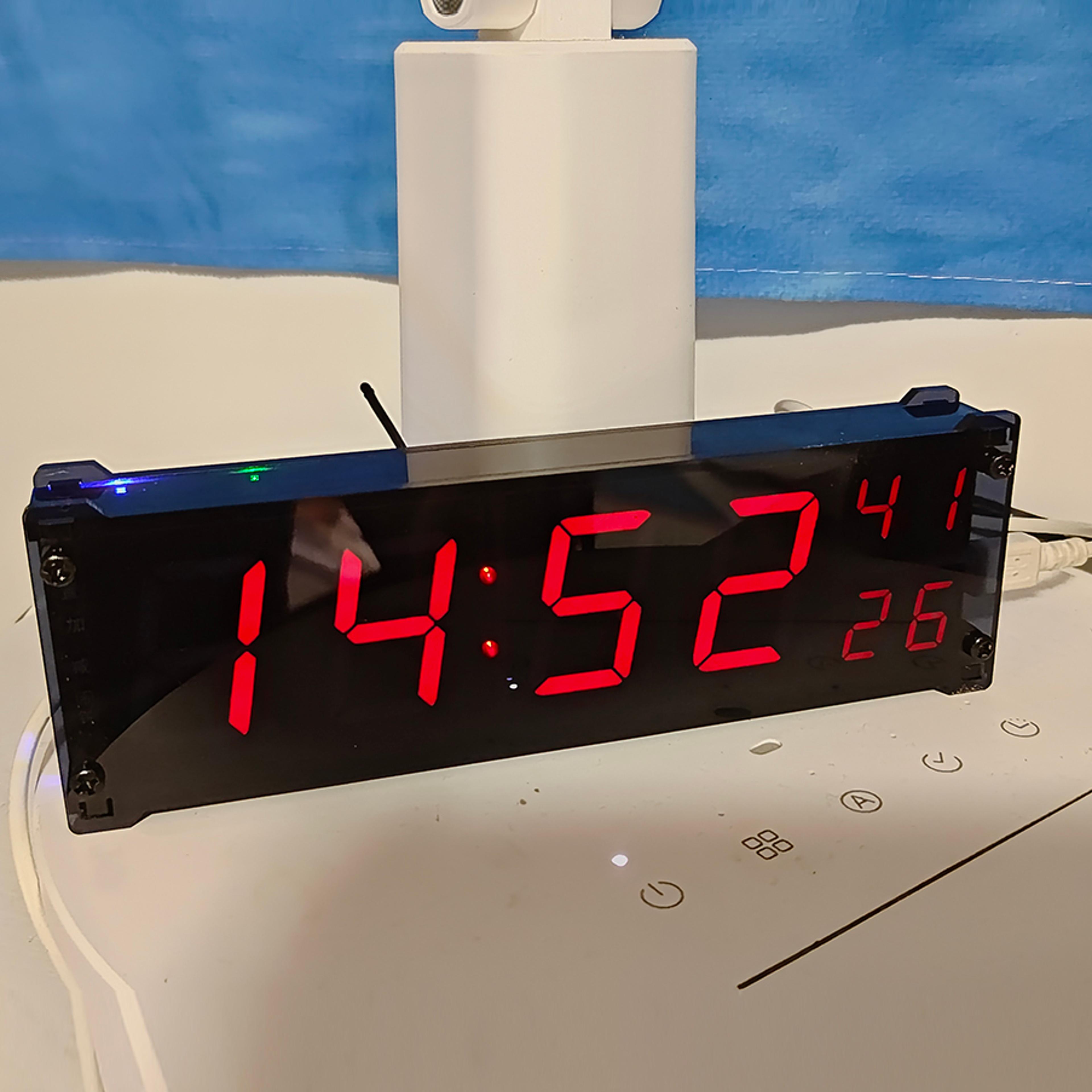 WiFi Digital Clock With LED Time Display Network Synchronized Alarm Clock With Temperature Monitor 0