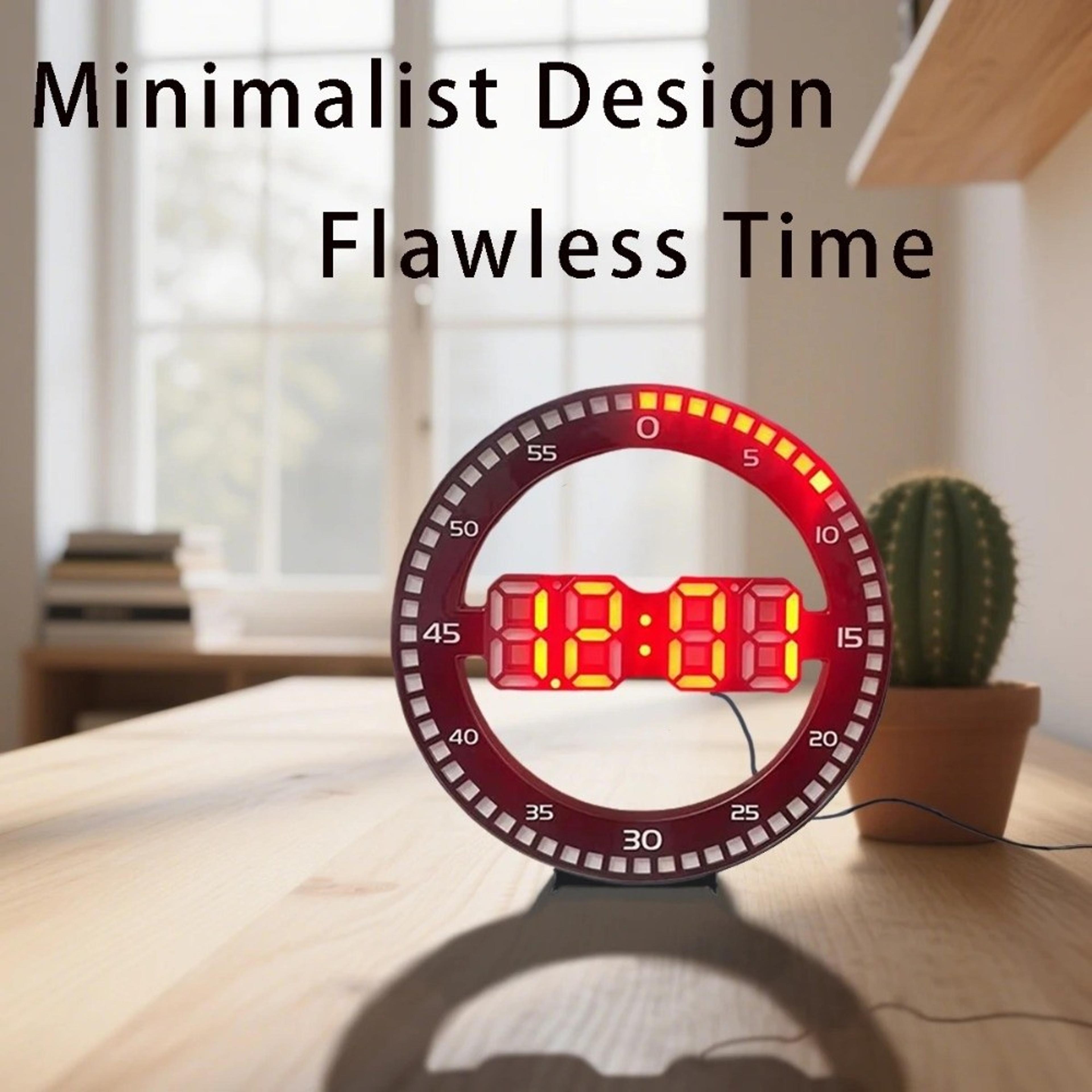 Modern LED Digital Wall Clock Portable Silent Electronic Wall Mounted Clock With Luminous Display 2