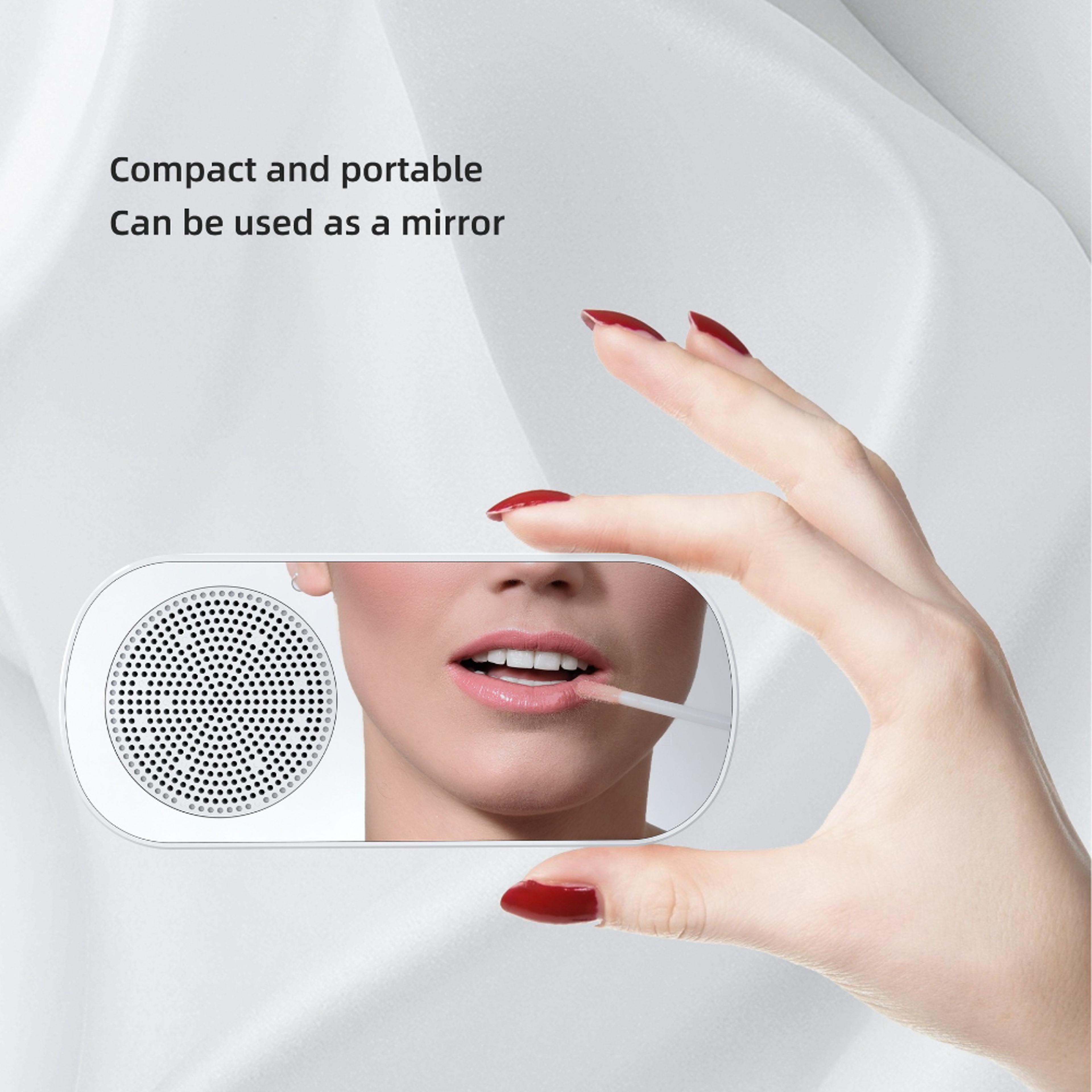 Mini Mirror Digital Alarm Clock With Wireless Speaker FM Radio Dual Alarm LED Display 7