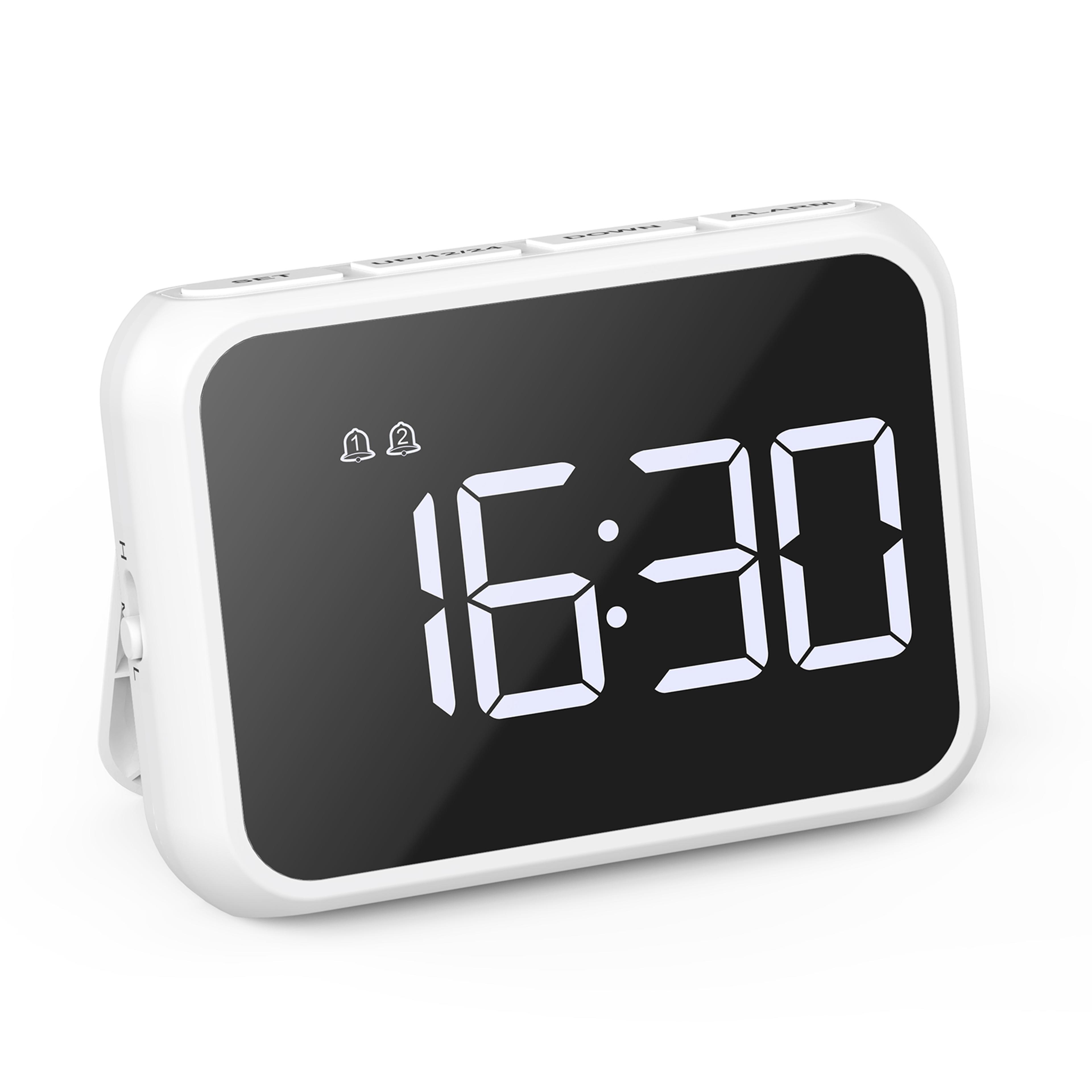 modern mirror led alarm clock with usb charging digital desk clock