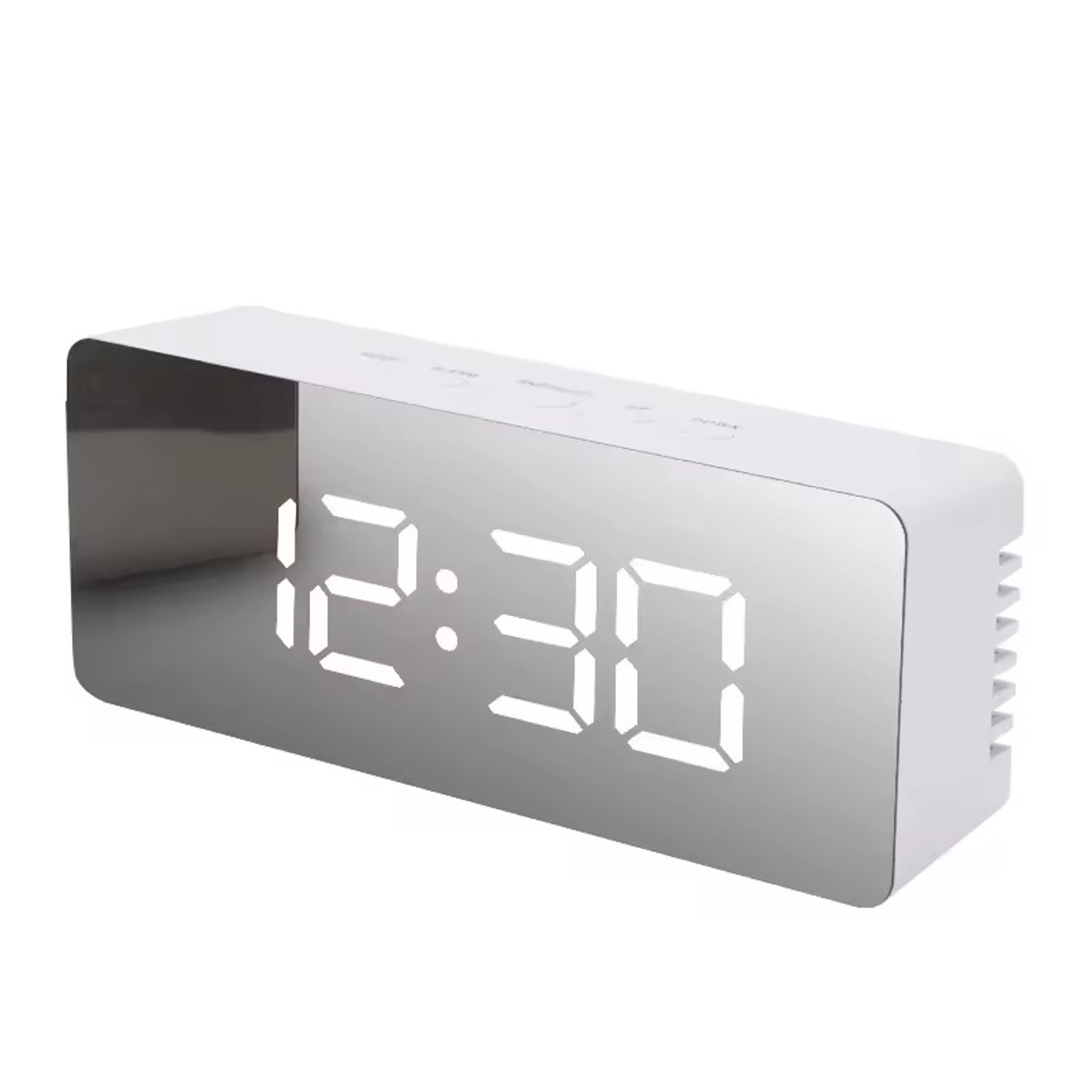 Digital Mirror Alarm Clock LED Display Table Clock With Temperature And Snooze Function 1