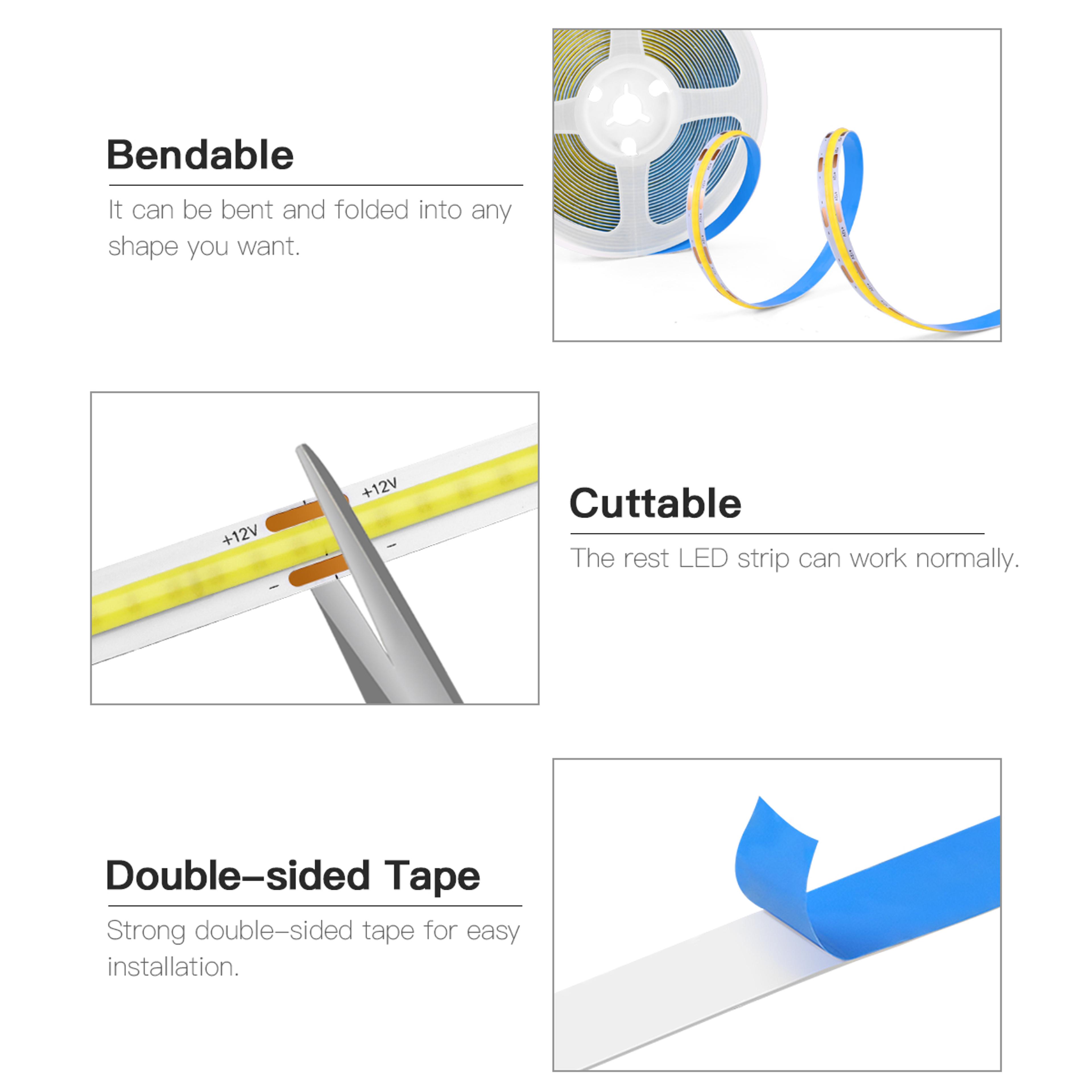 Dimmable LED Light Strip With Touch Sensor Switch For Cabinet Mirror Decor 6