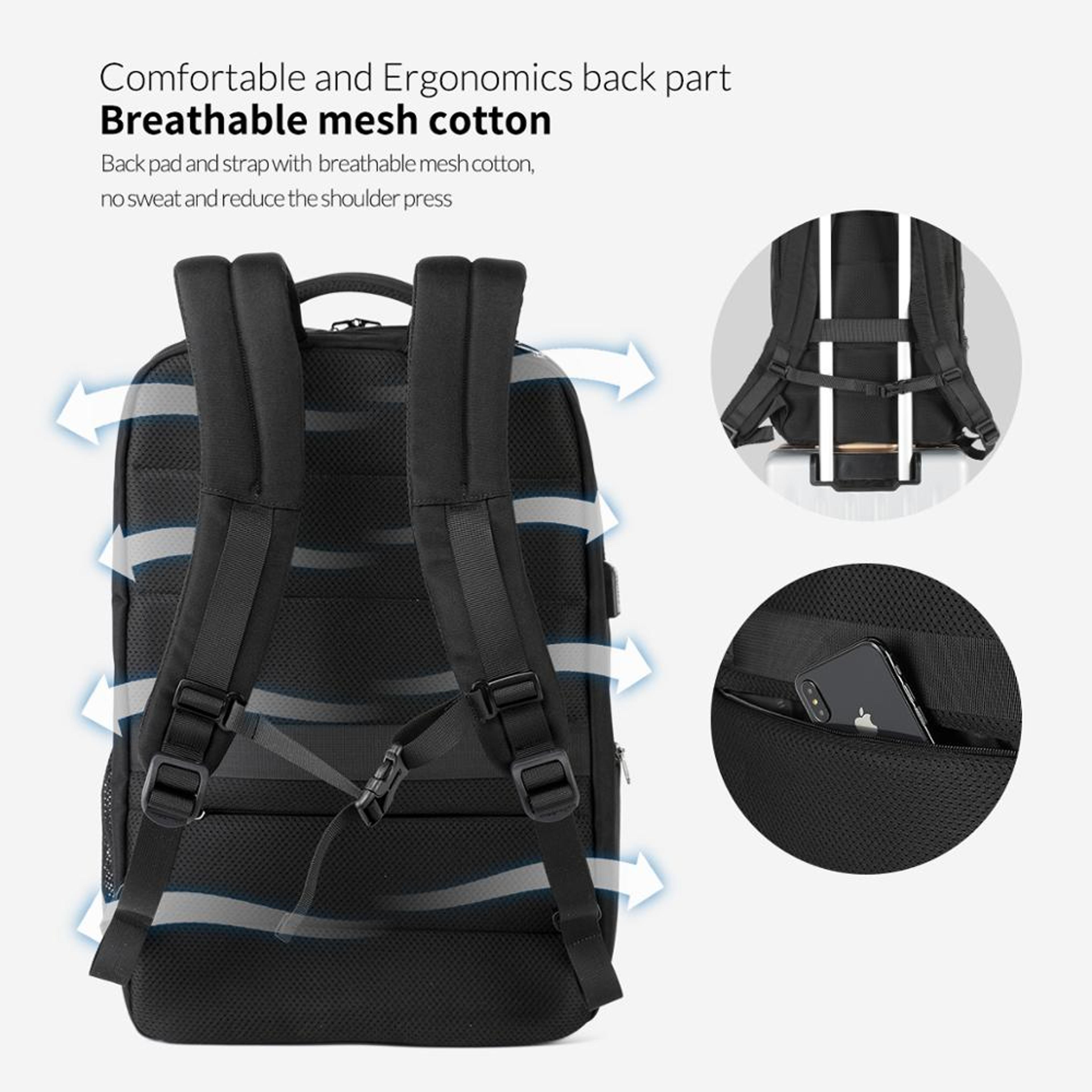 Laptop Backpack Large Capacity Anti Theft Travel Bag 4