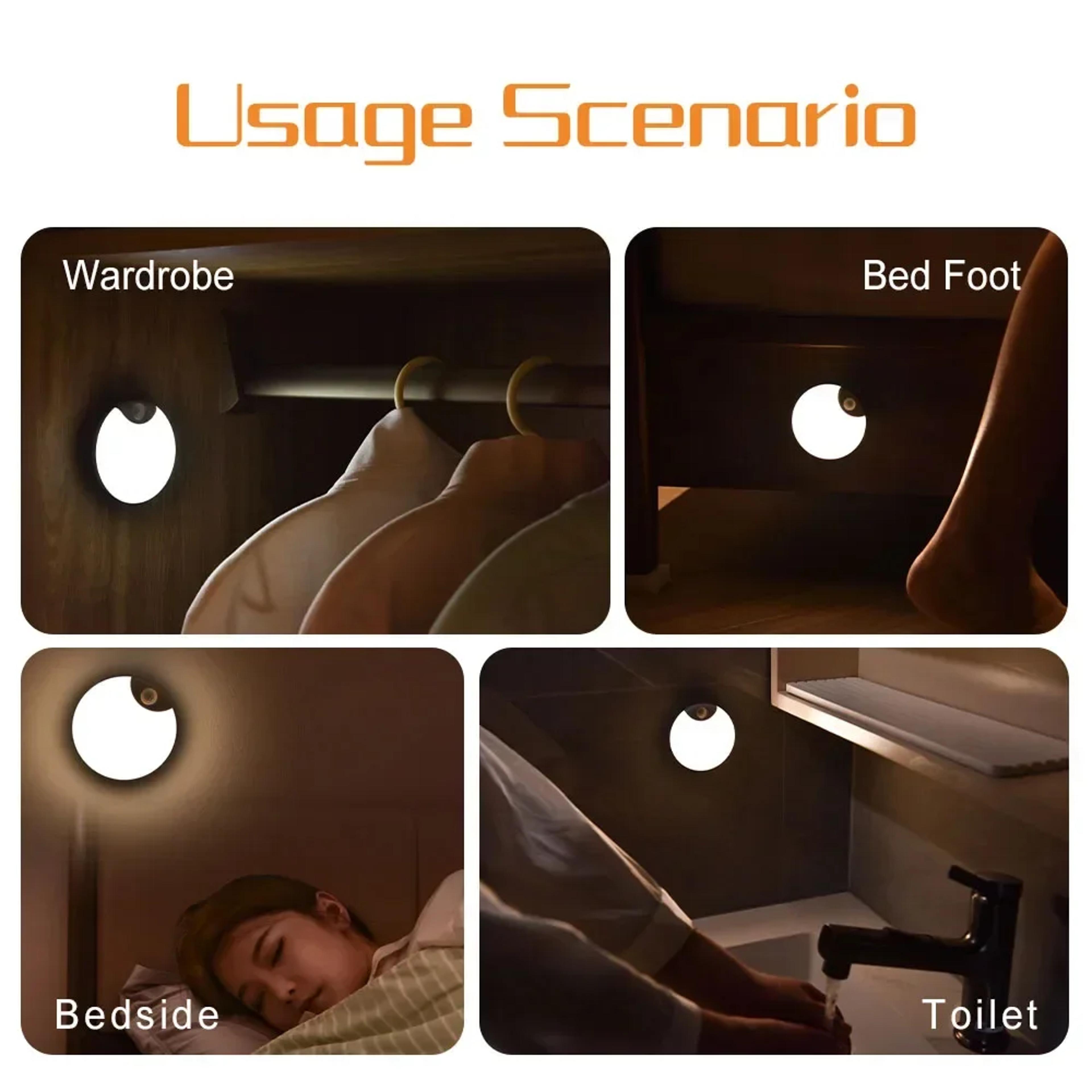 Smart Motion Sensor Light USB Rechargeable Night Lamp For Cabinet Wardrobe And Bedside 5