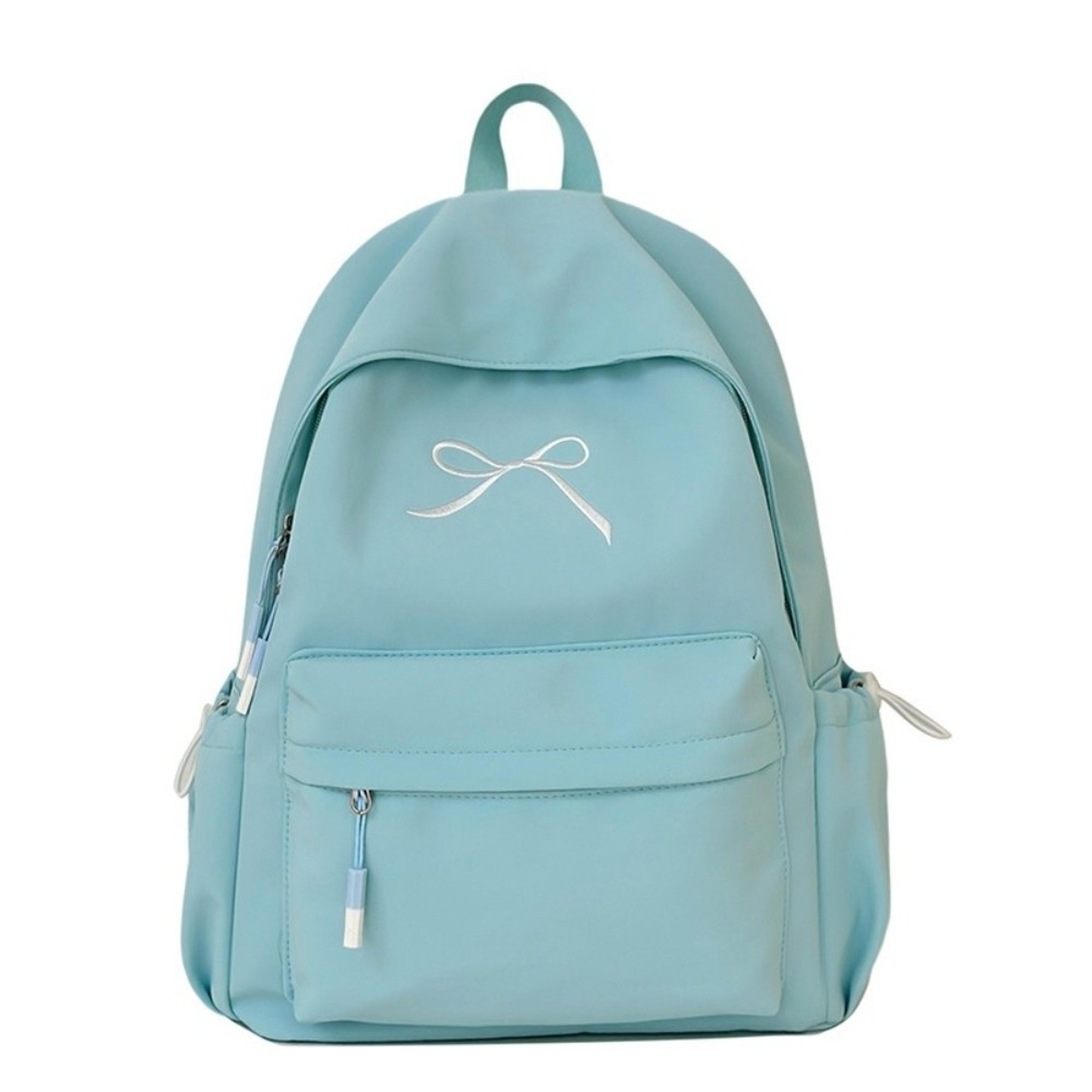 Embroidered Bow Girls Backpack Lightweight School Backpack Large Capacity Rucksack 0