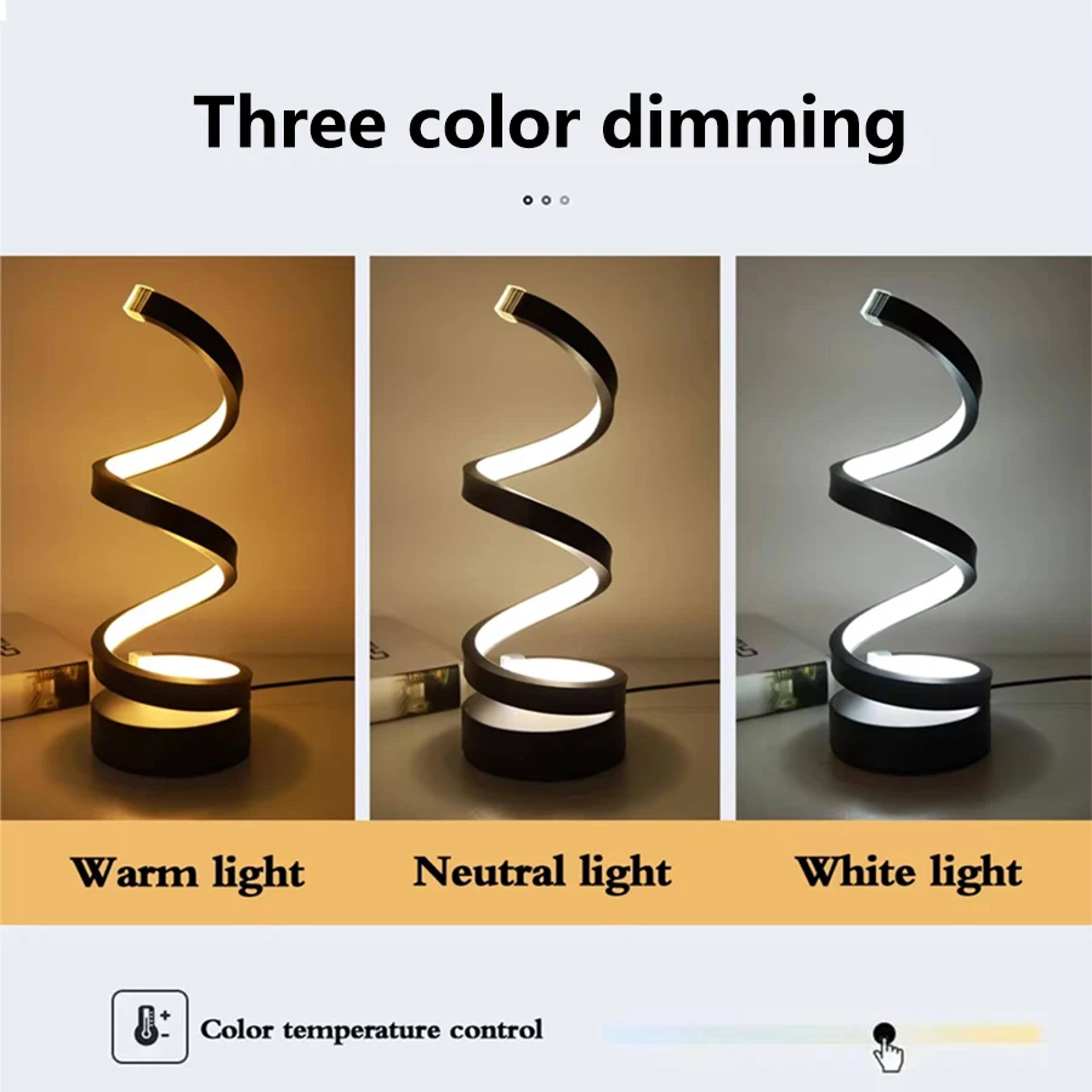 Modern LED Night Light Spiral Table Lamp Dimmable Bedside Lamp For Bedroom Office Decor 4