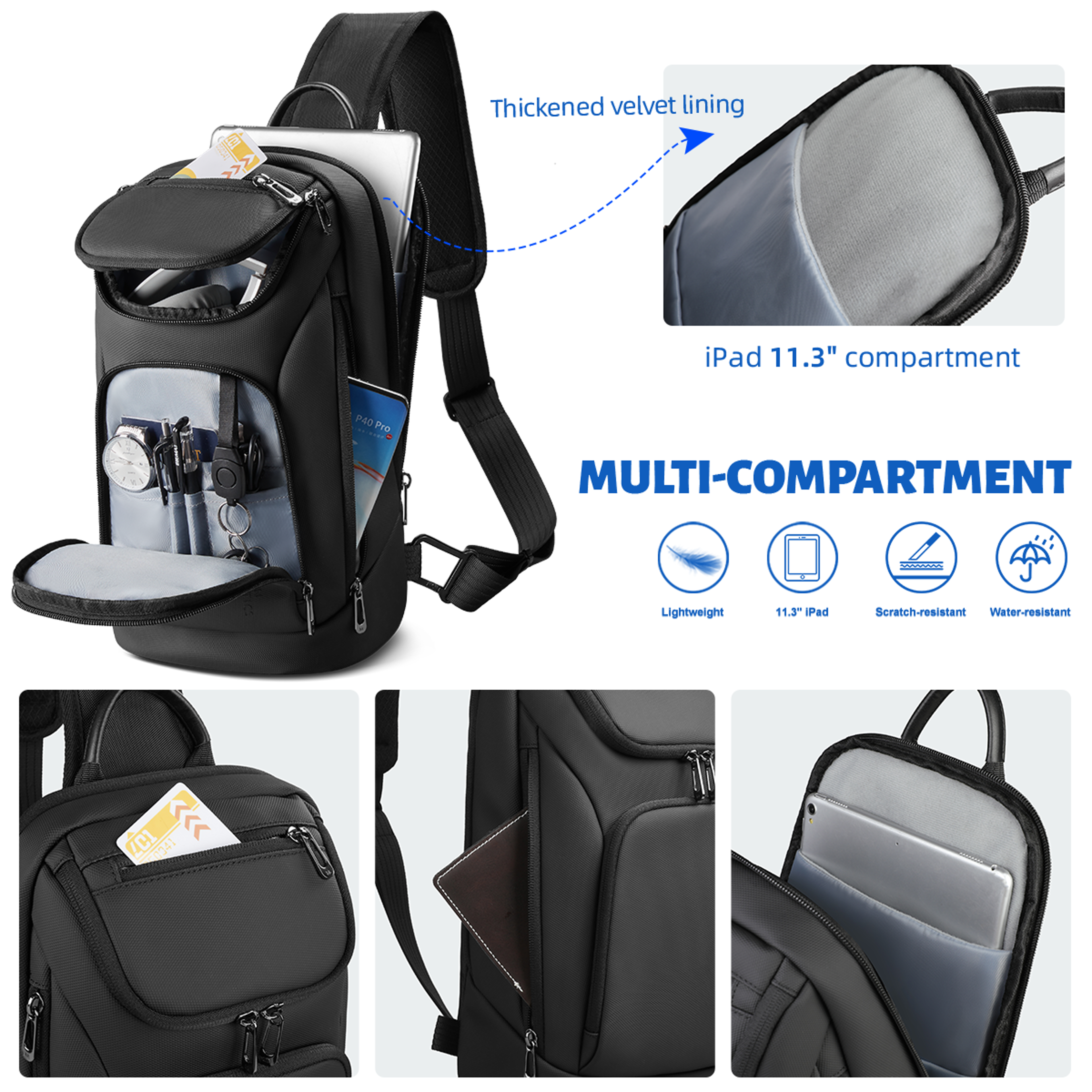 HK Business Crossbody Bag For Men Portable Shoulder Messenger Bags Male Waterproof Travel Short Tri 4