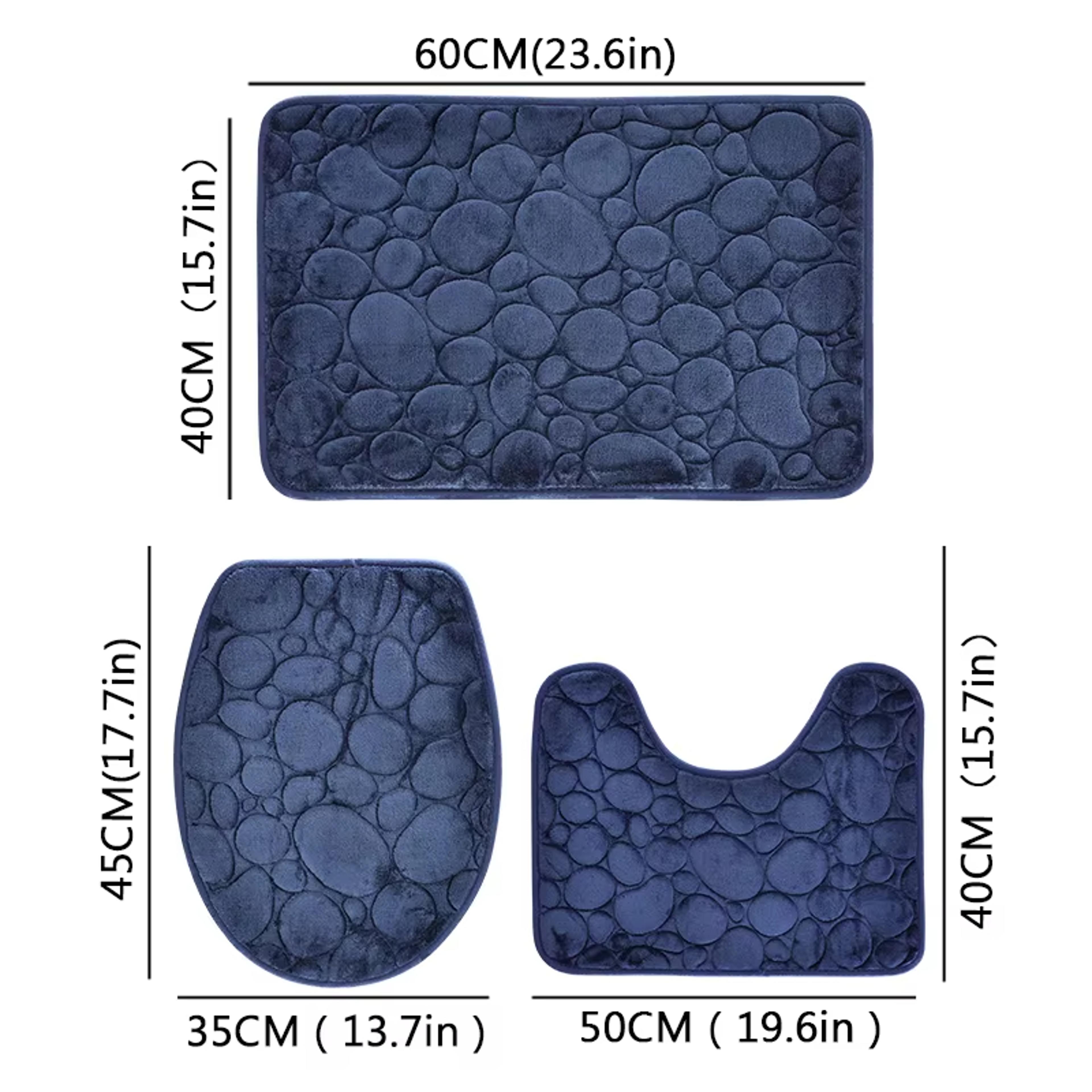 Bathroom Rug Set With Absorbent Non Slip Bath Mats 2