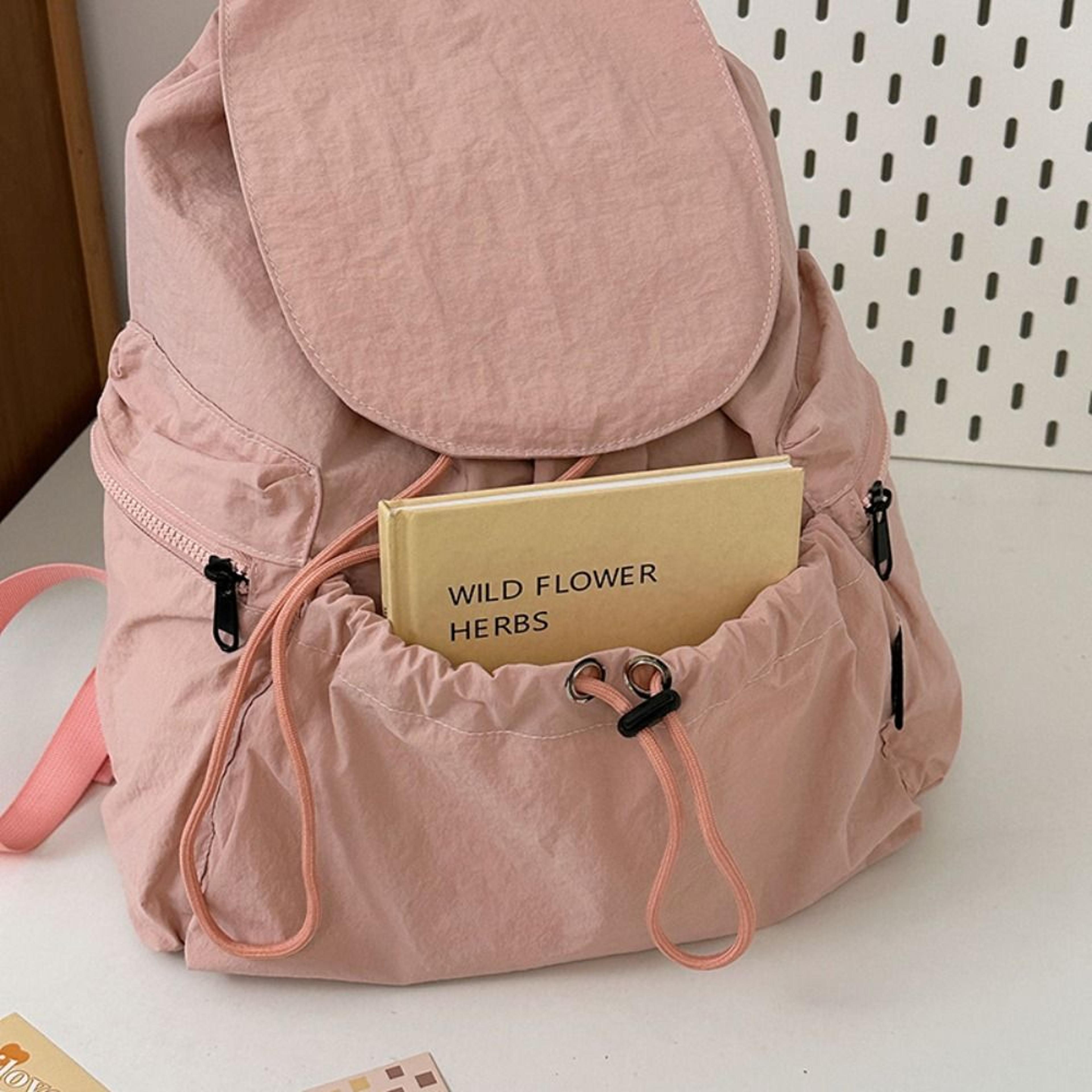 Korean Style Lightweight Nylon Drawstring Travel Backpack 7