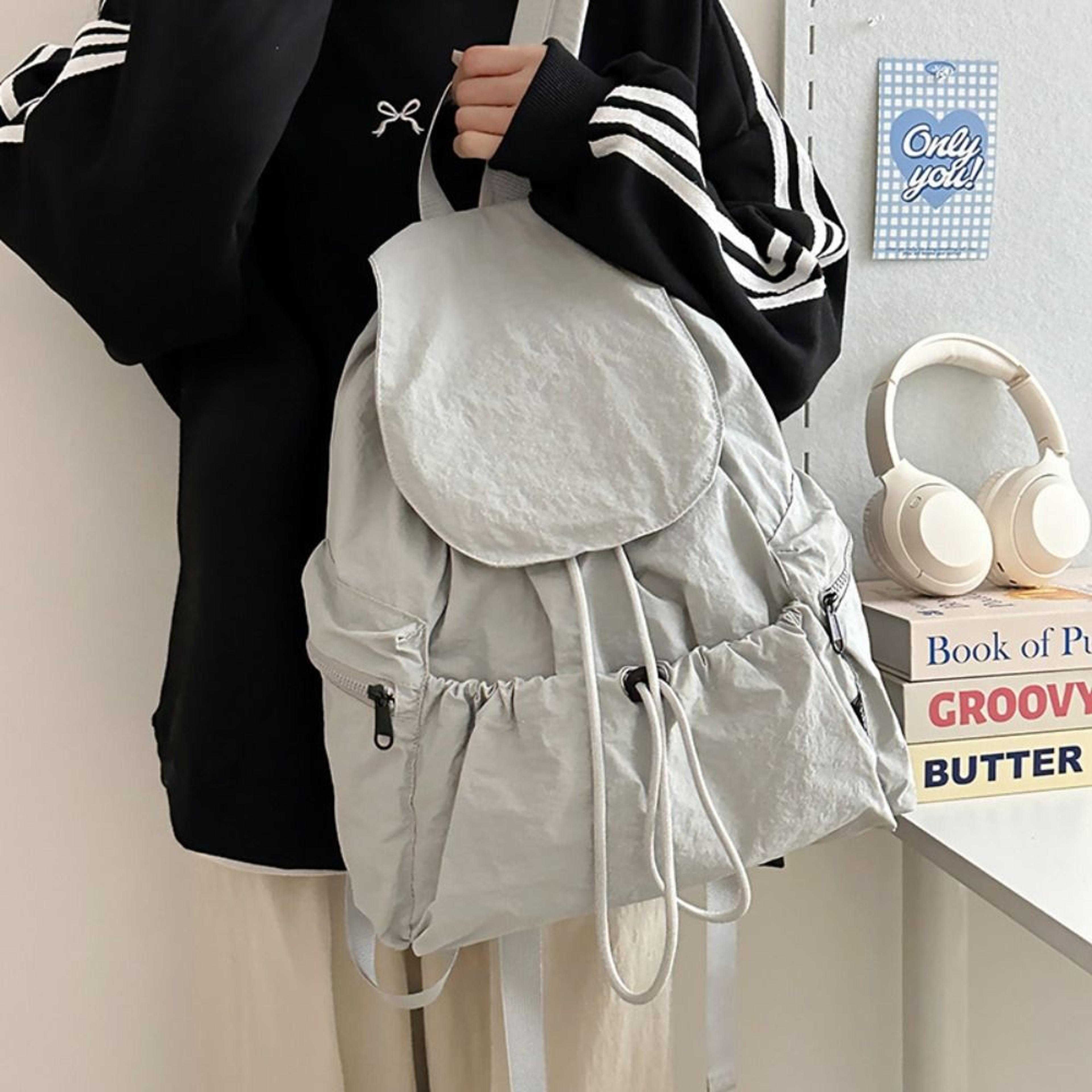 Korean Style Lightweight Nylon Drawstring Travel Backpack 10