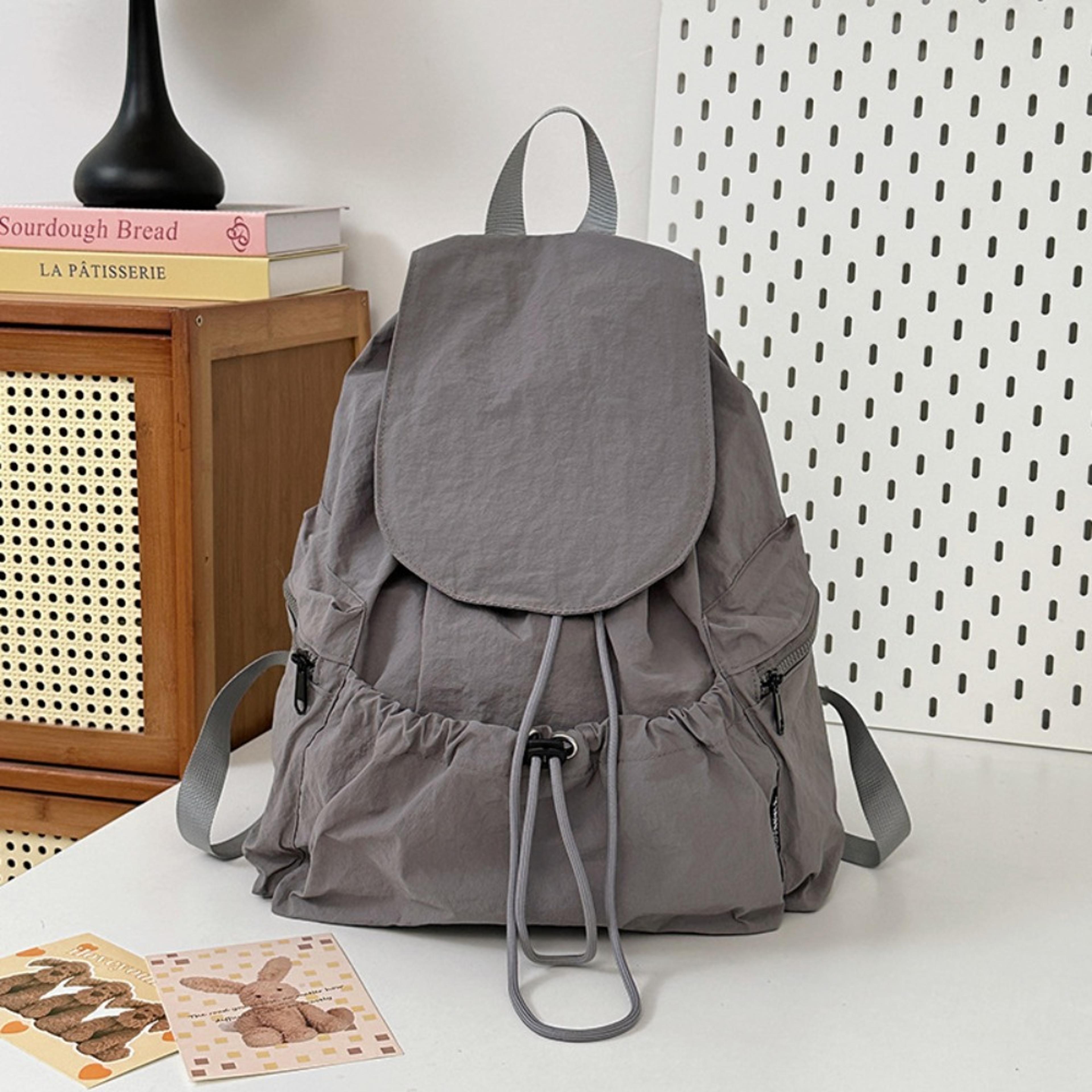 Korean Style Lightweight Nylon Drawstring Travel Backpack 6