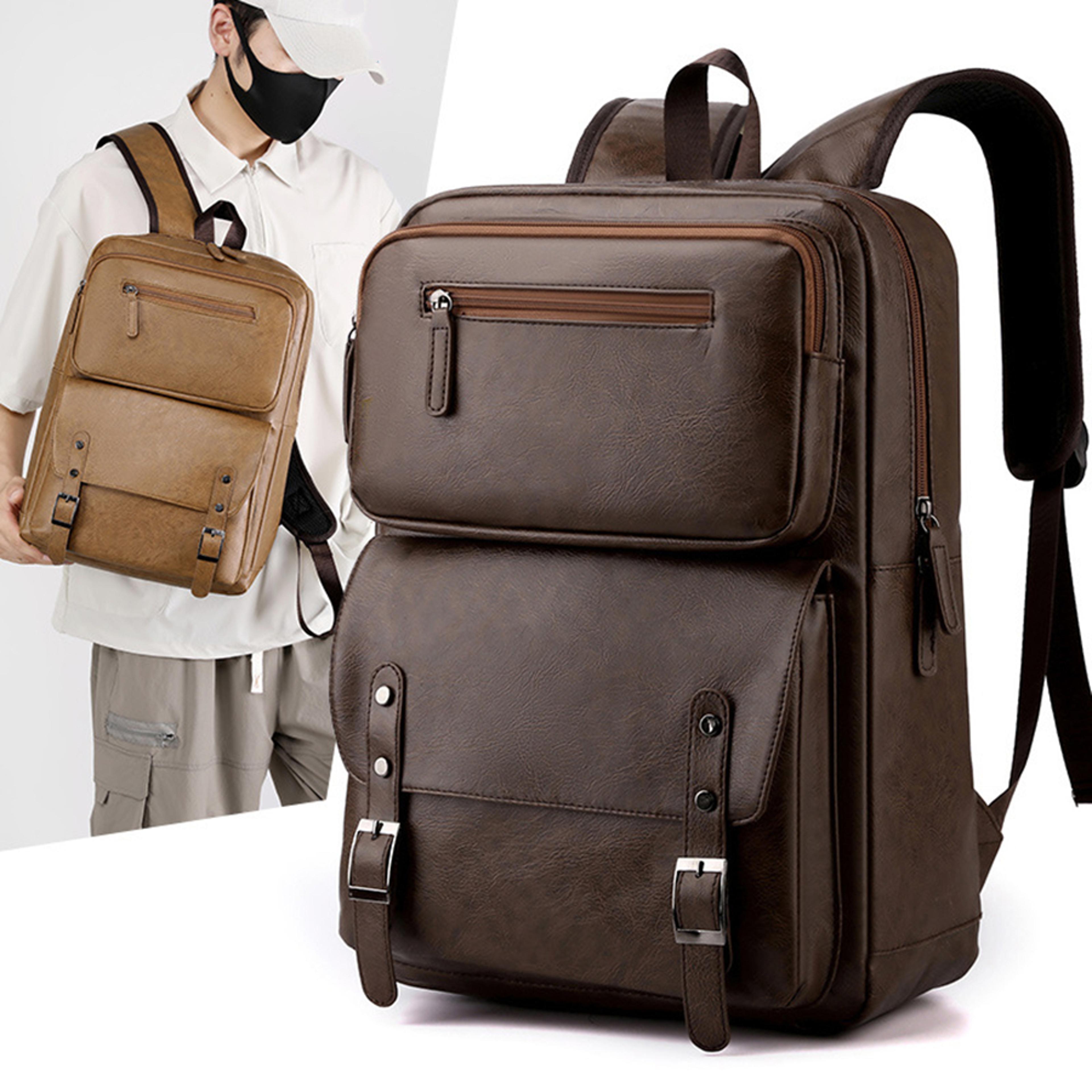Urban Edge Mens PU Leather Laptop Backpack 3