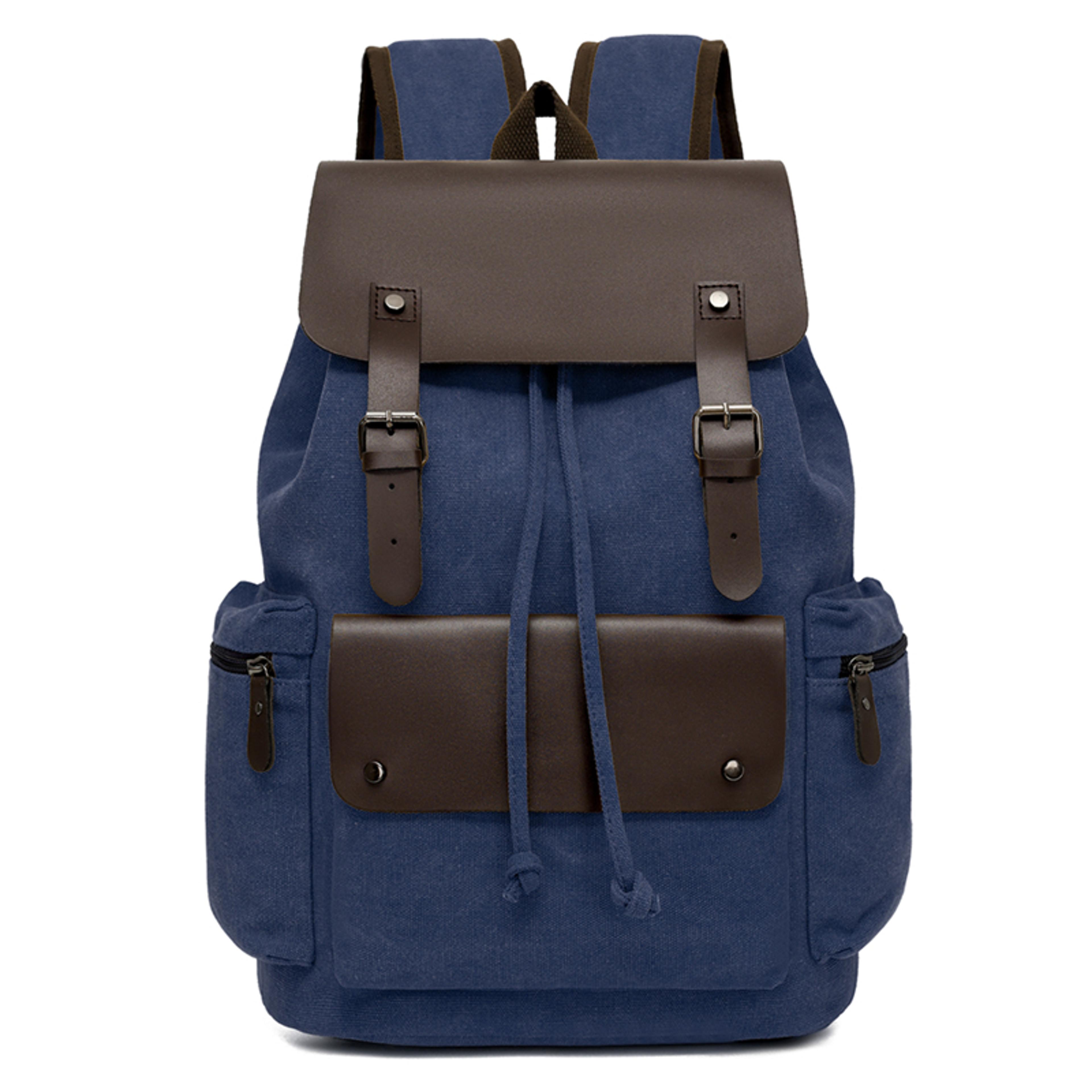 Men Vintage Canvas Laptop Backpack For College Commuting And Travel 2