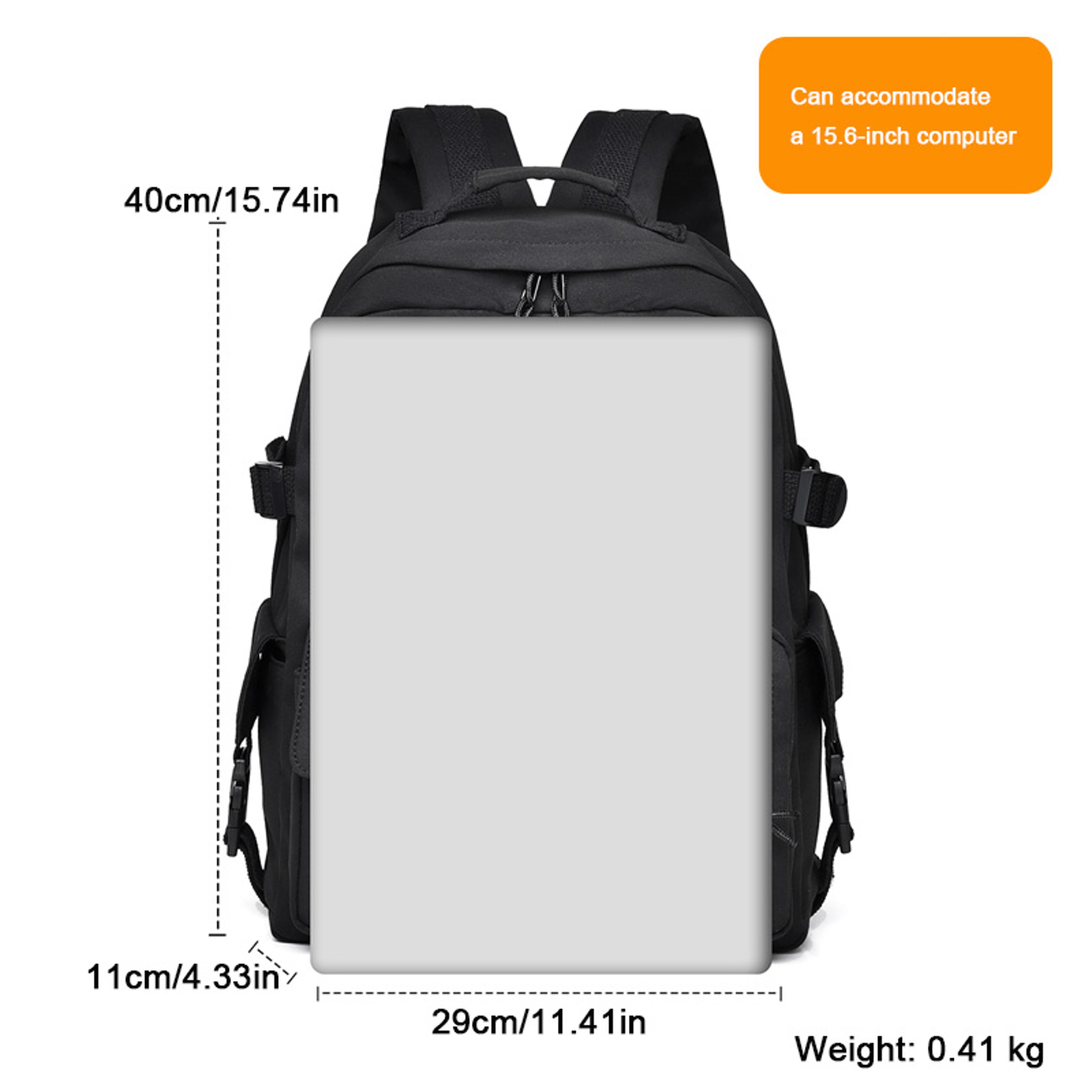 Everyday Large Capacity Backpack With Multi Pocket Storage And Laptop Compartment 4