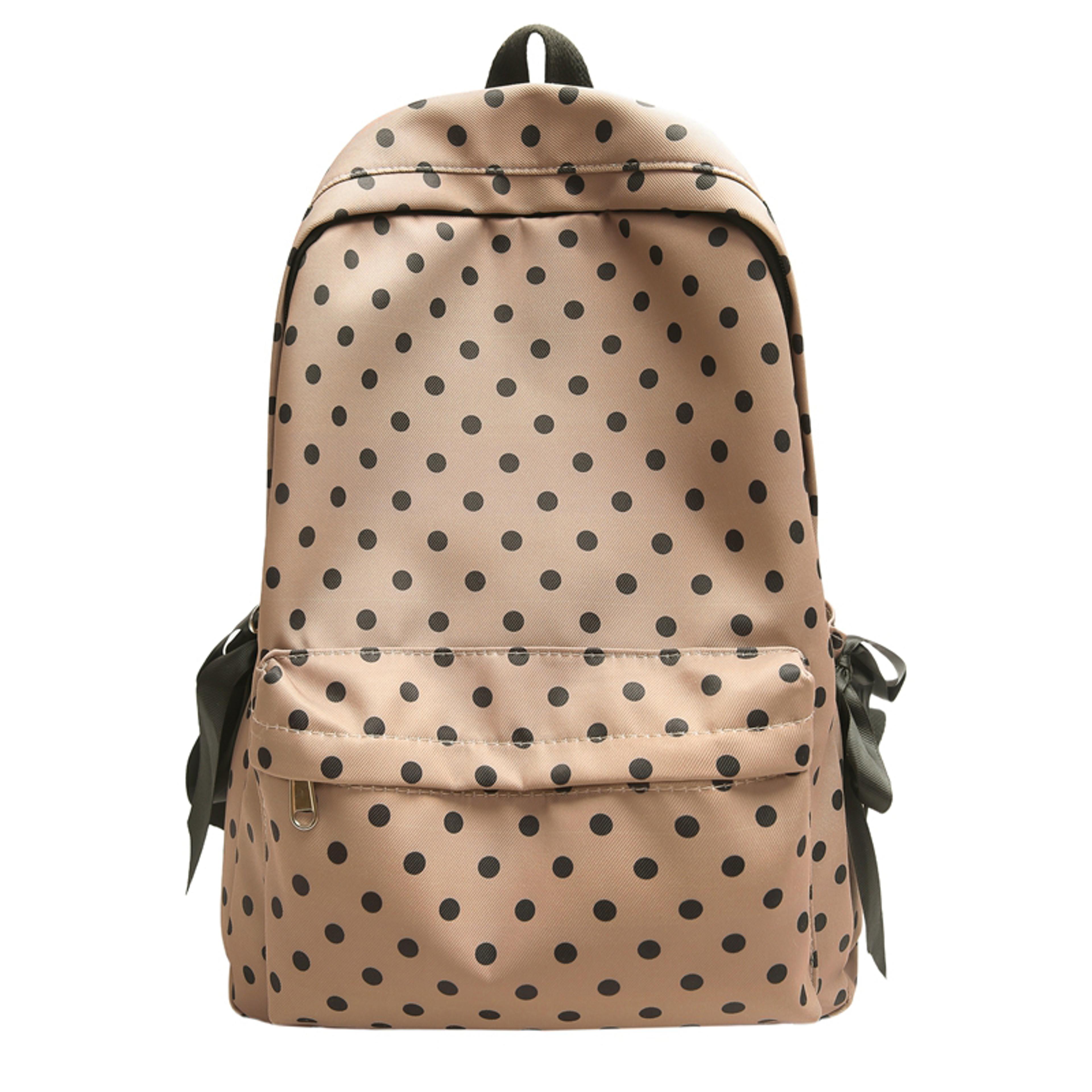 Coquette Polka Dot Bow Backpack Large Capacity Nylon School Bag 0