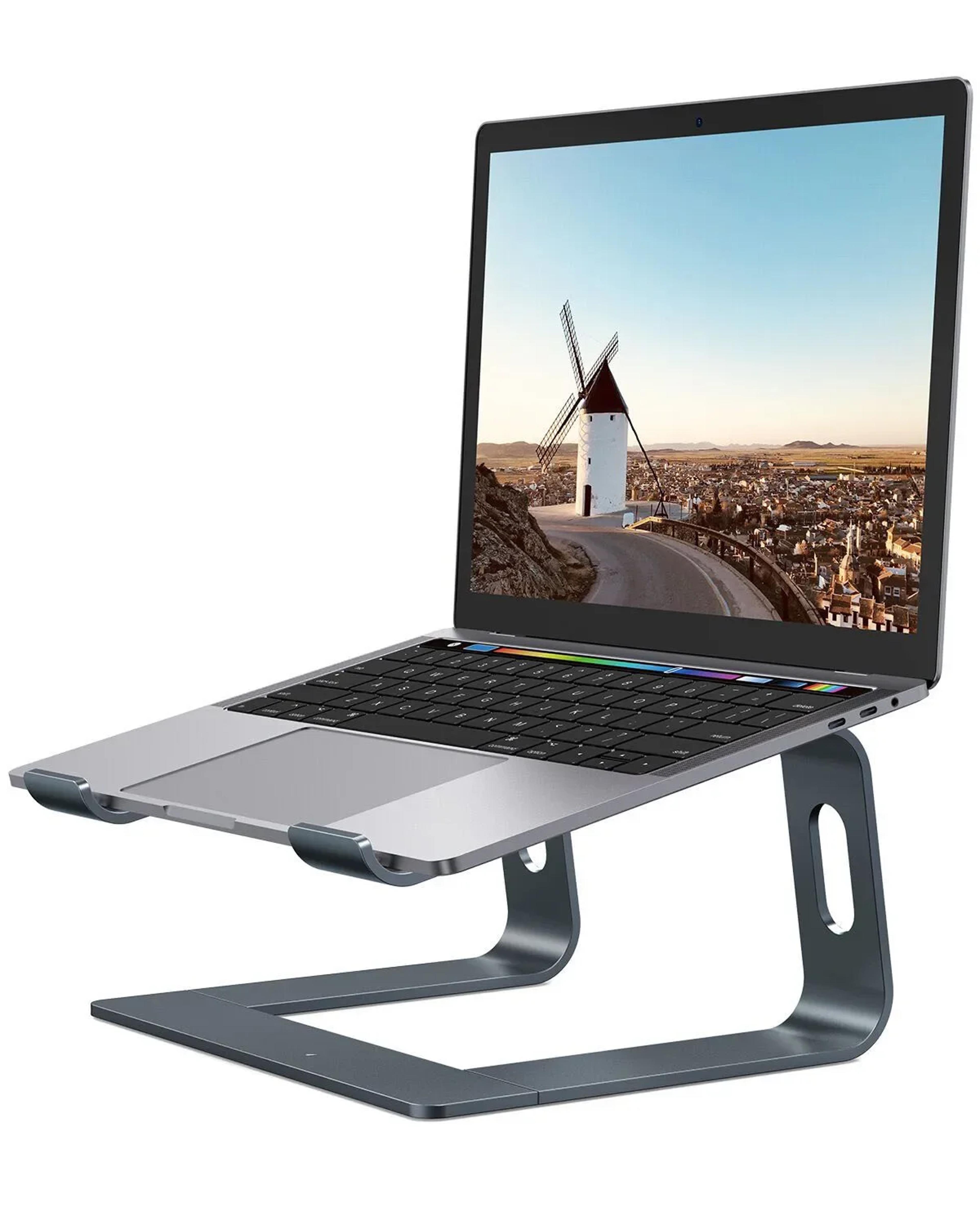 Space Saving Aluminum Vertical Laptop Stand For MacBook And Notebook 3