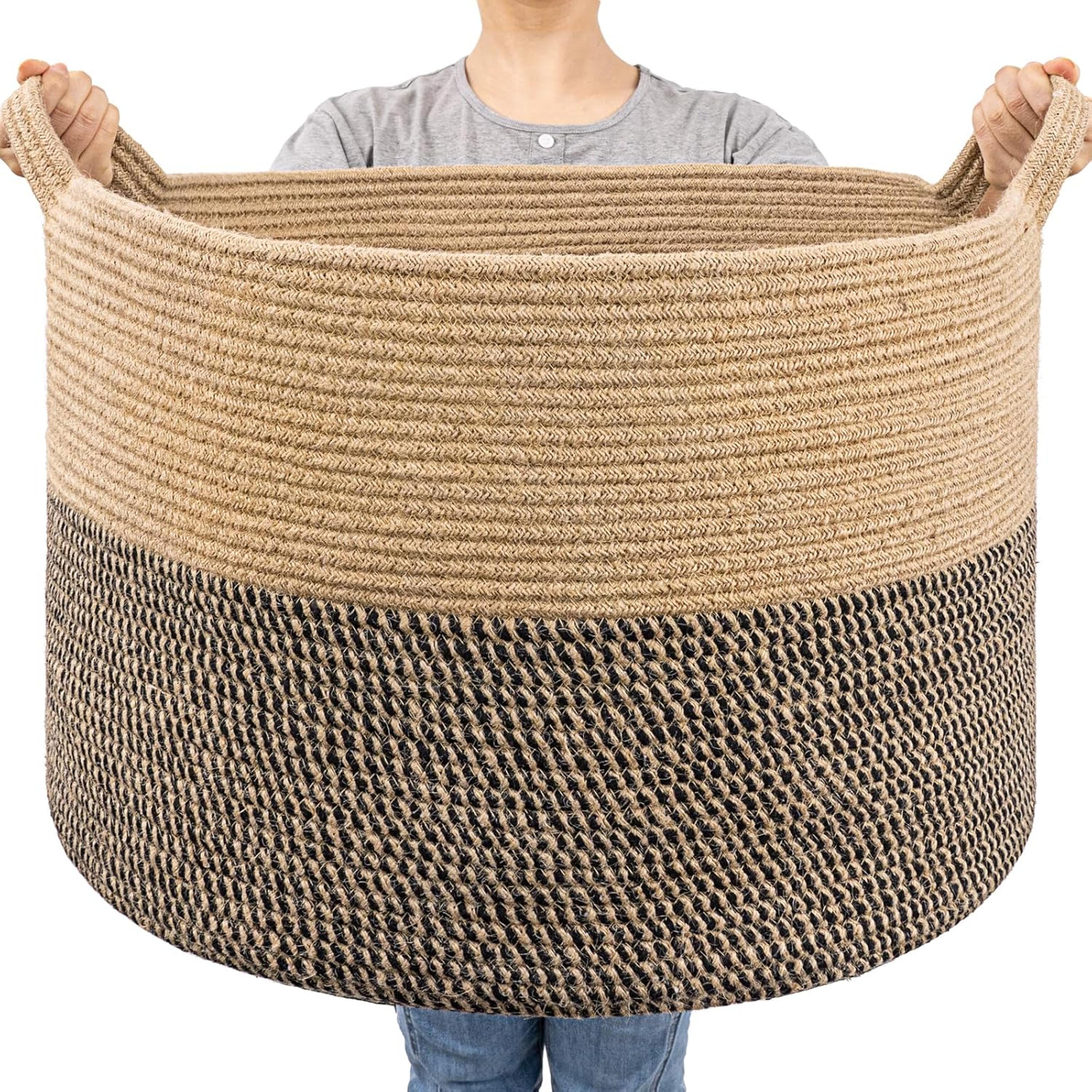 Extra Large Cotton Rope Basket For Blanket Toy And Laundry Storage 1