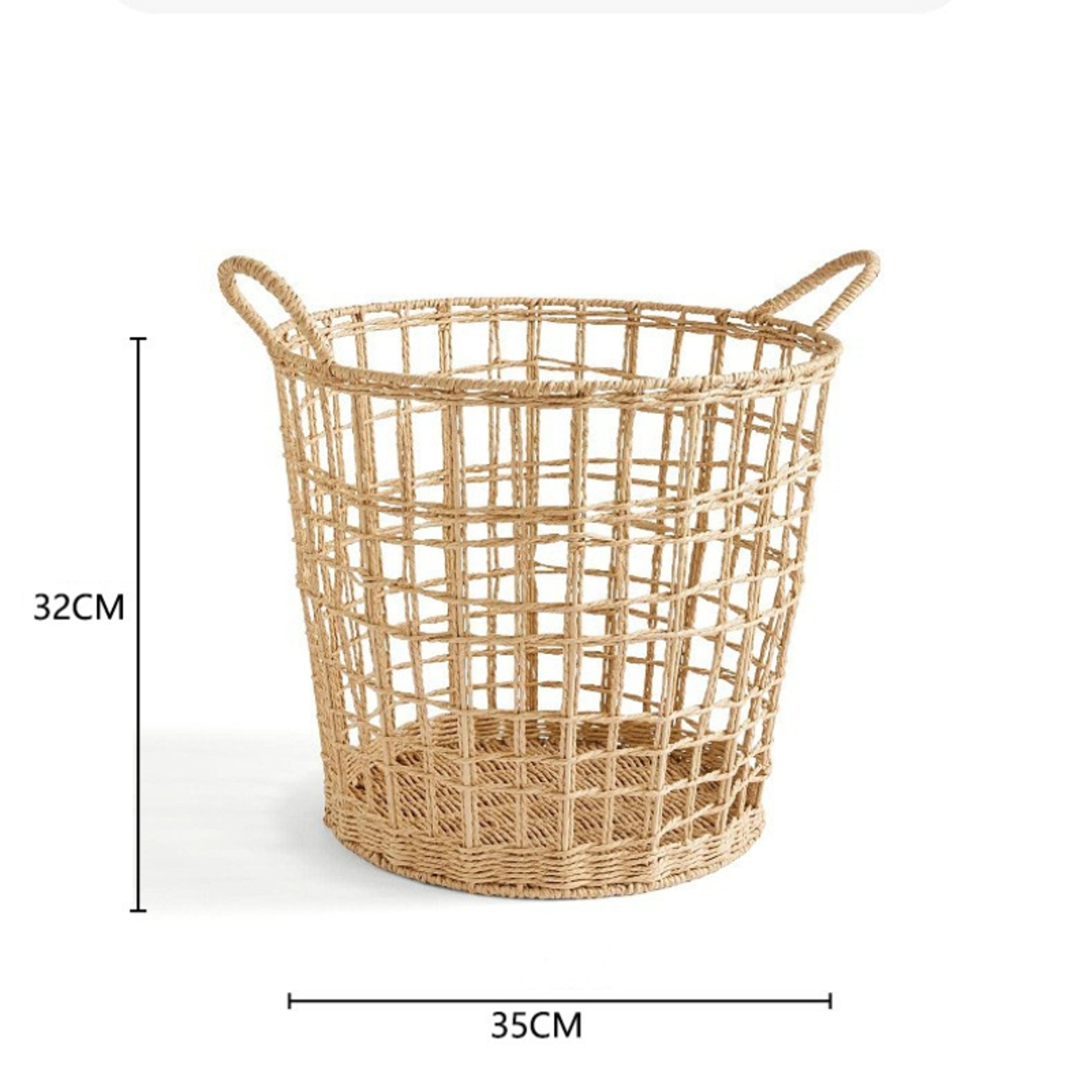 Large Woven Laundry Basket For Bedroom Bathroom Clothes Storage 5
