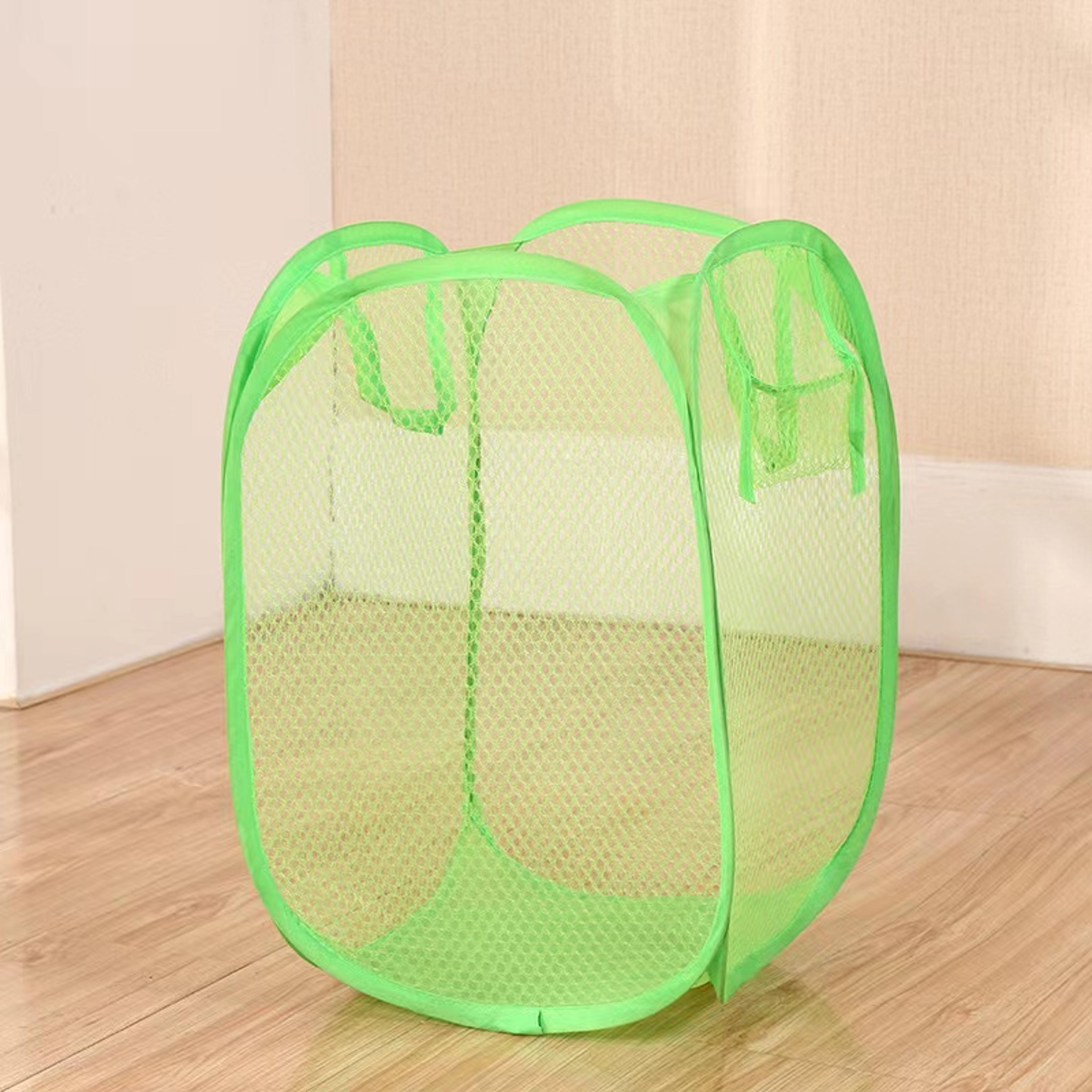Large Pop Up Laundry Hamper With Handles Foldable Mesh Laundry Basket 3