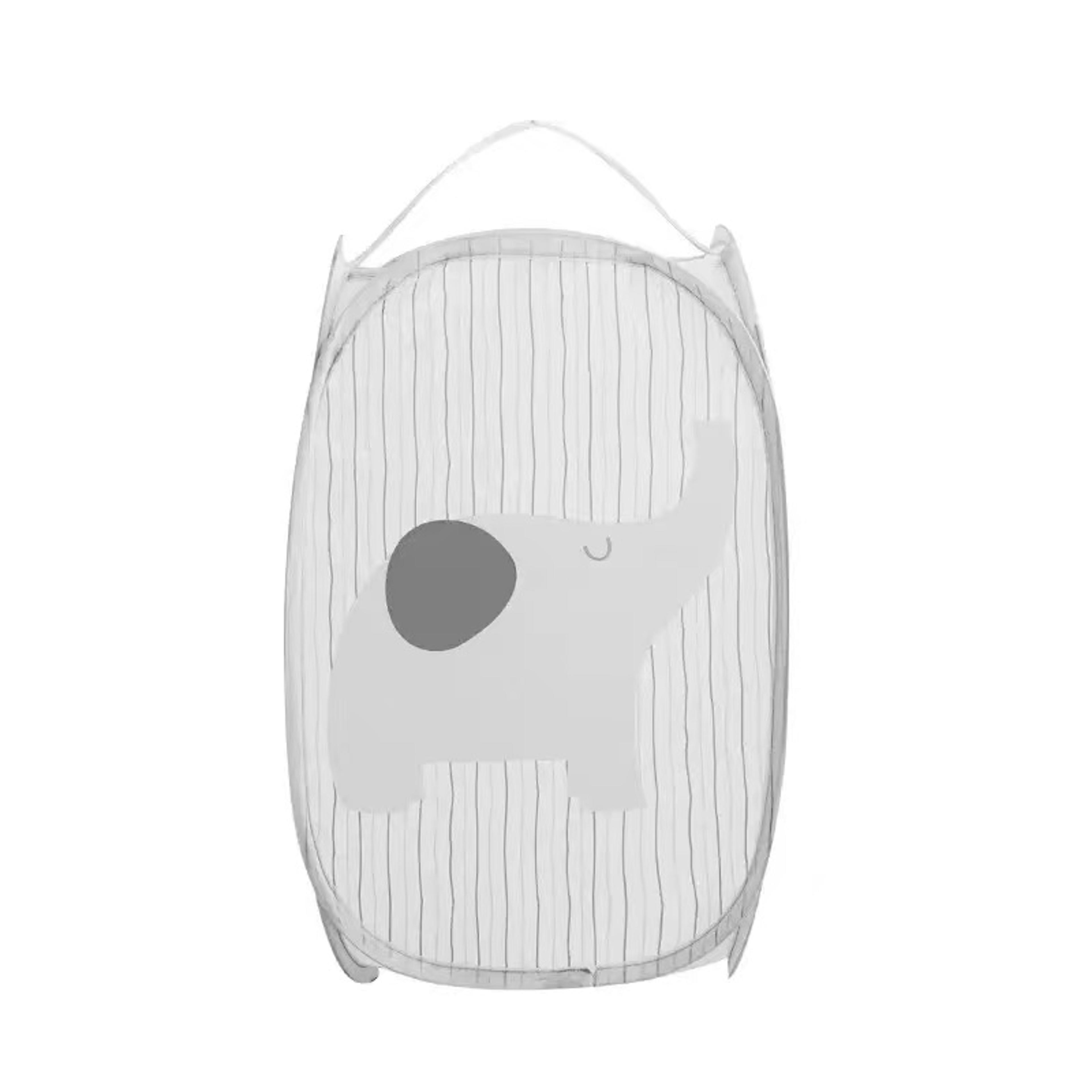 Cute Foldable Mesh Laundry Basket Breathable Collapsible Clothes Hamper 1