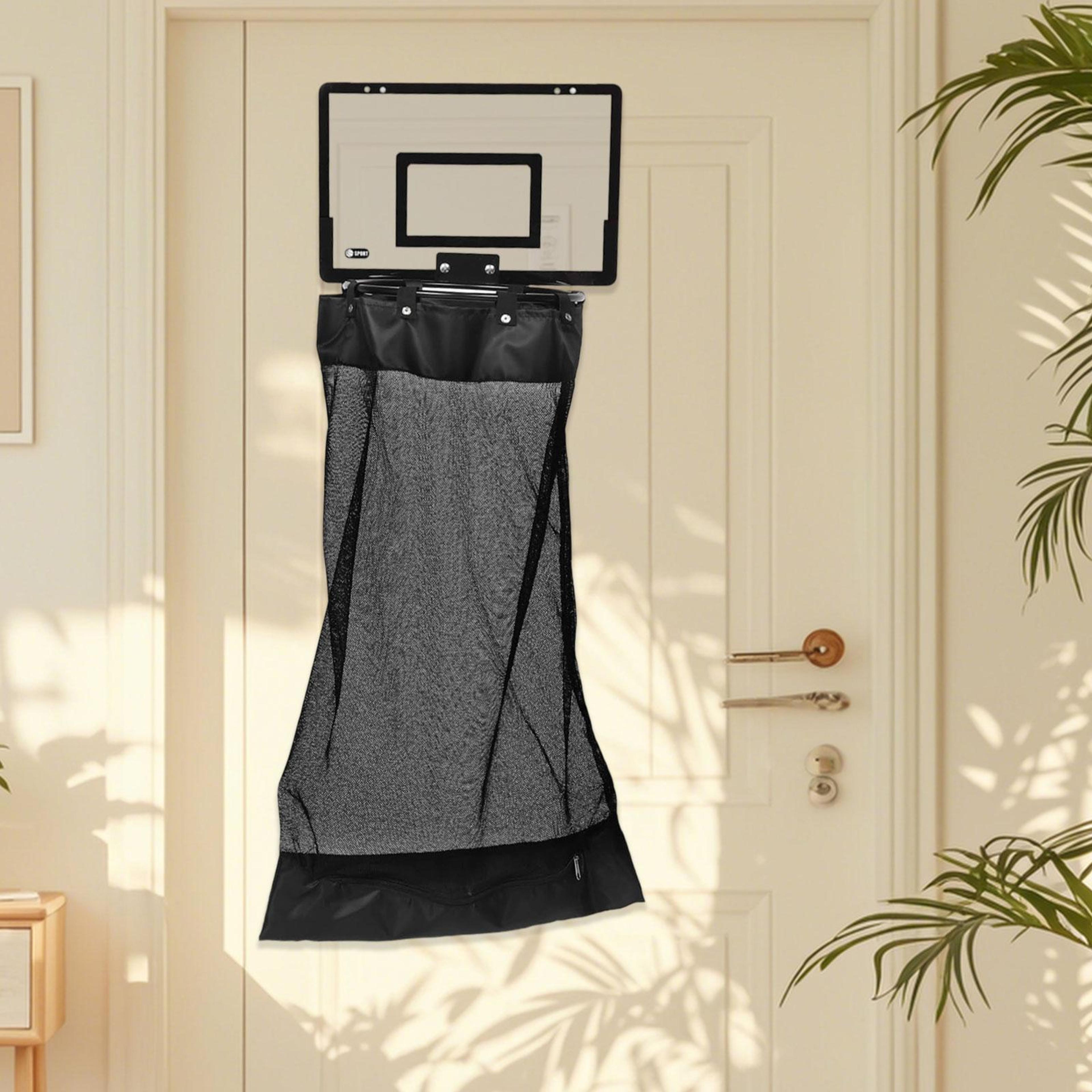 Over The Door Mesh Laundry Hamper Quick Unload Hanging Laundry Bag 2