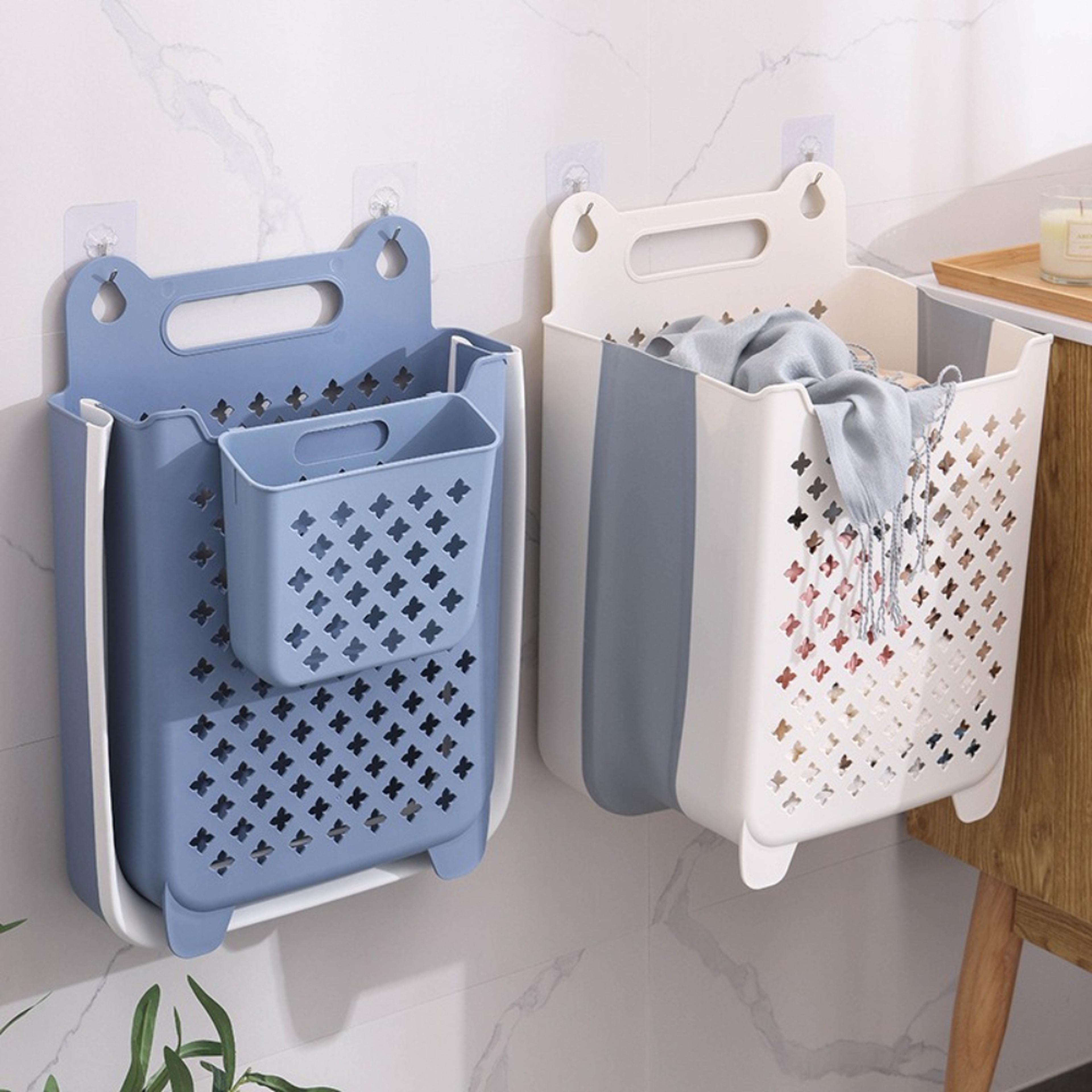 Nordic Wall Mounted Laundry Basket Foldable Space Saving Hamper 0