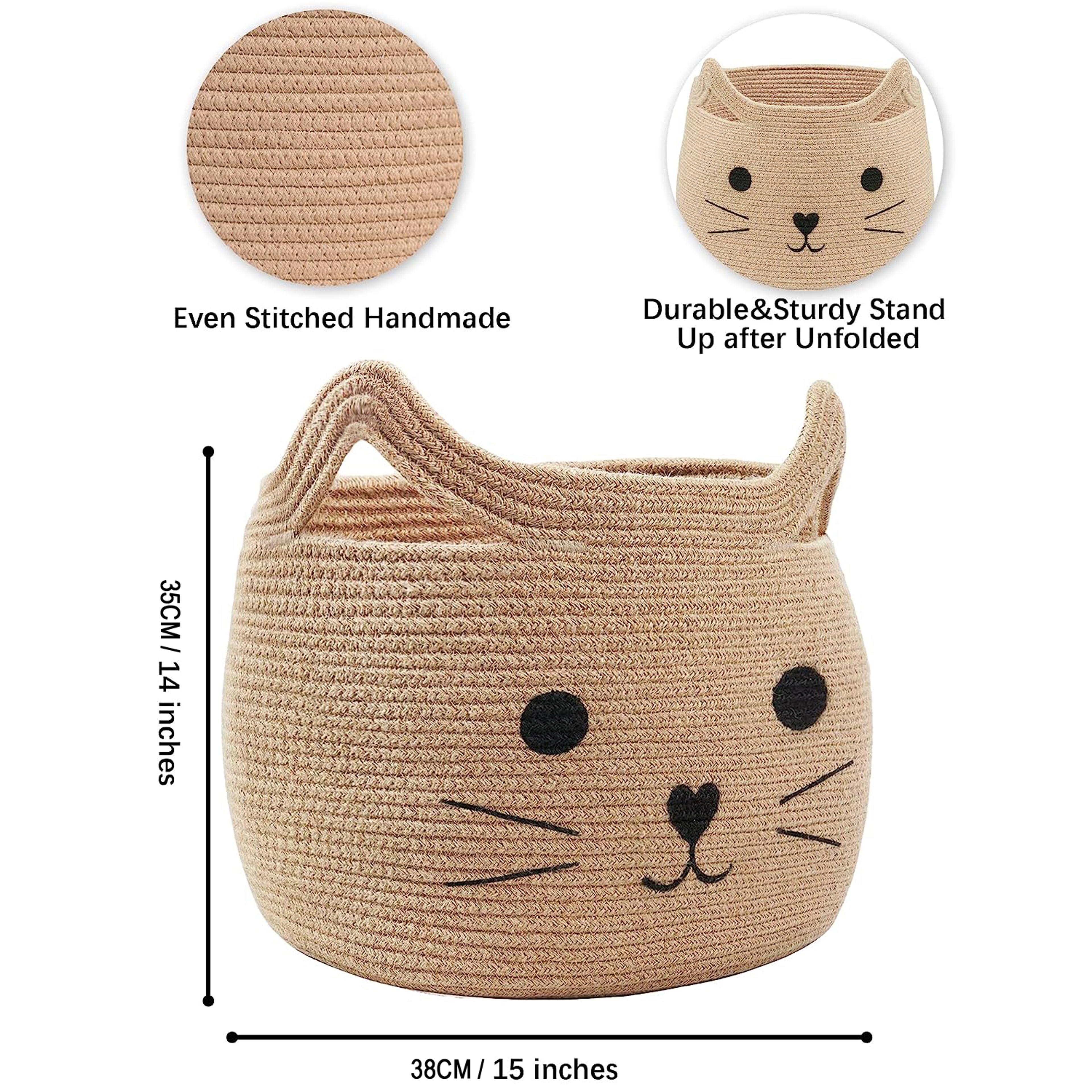 Large Animal Toy Storage Basket With Handles For Kids Rooms 2