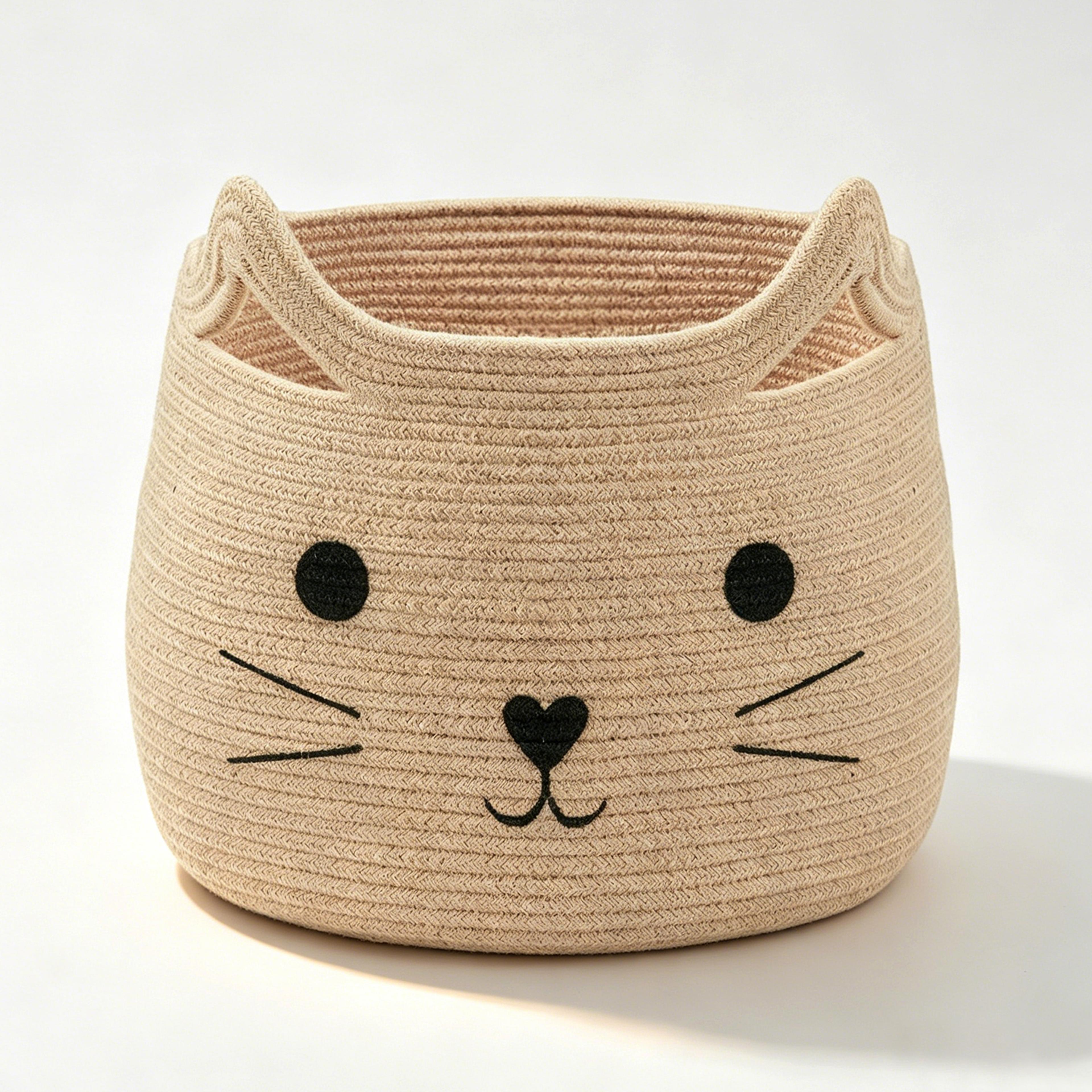 Large Animal Toy Storage Basket With Handles For Kids Rooms 4