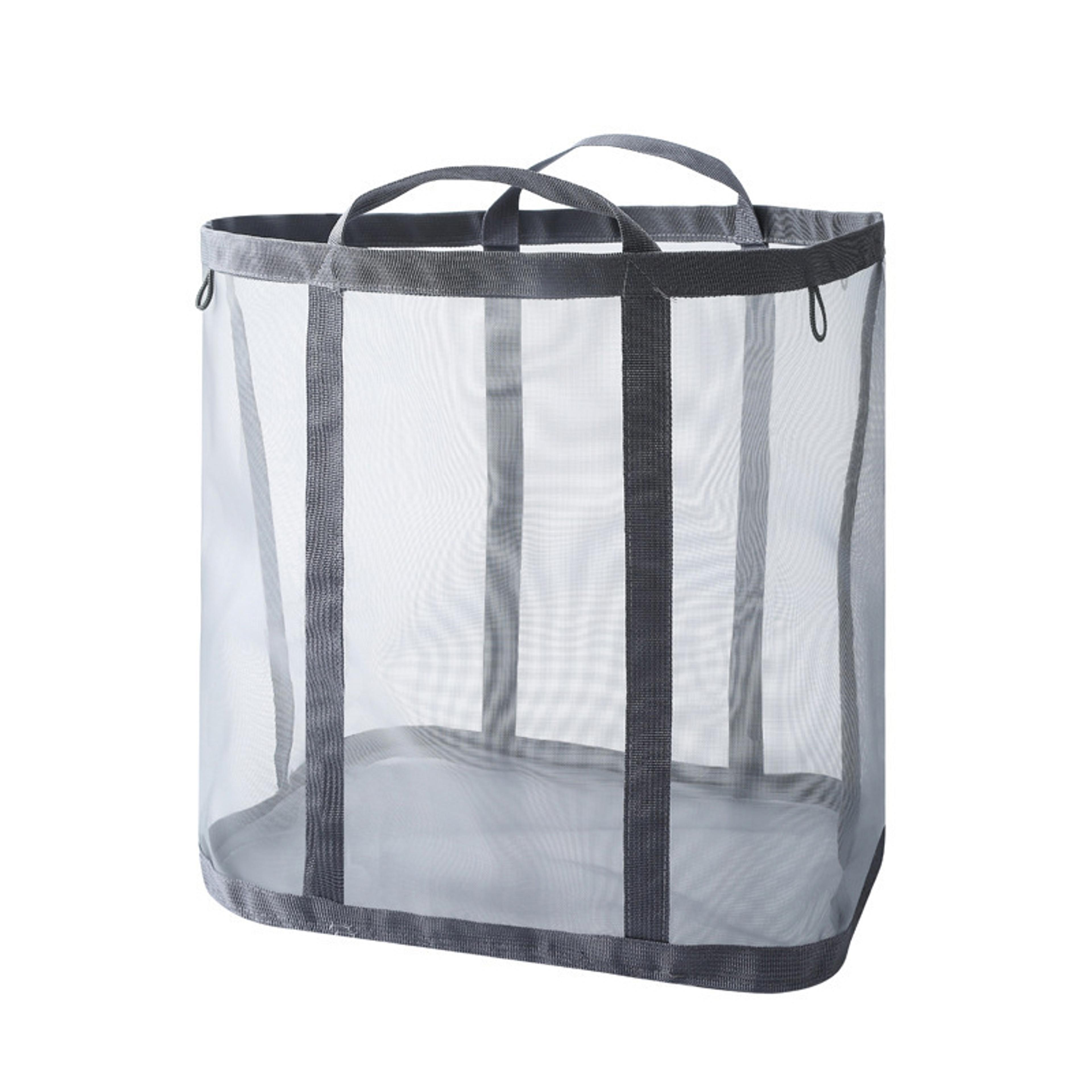 Foldable Mesh Laundry Basket With Reinforced Handles Portable Clothes Hamper 2