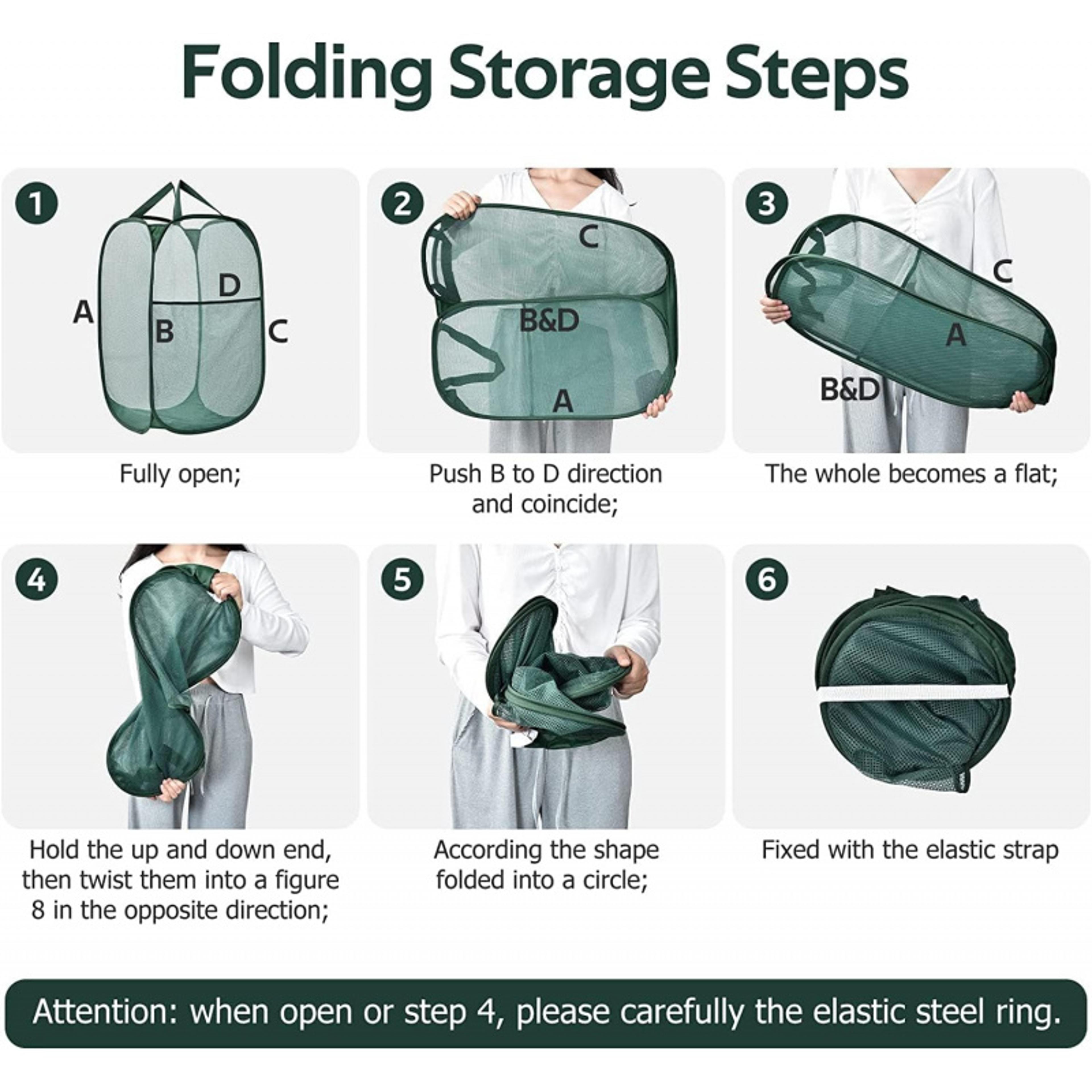 Wide Pop Up Collapsible Mesh Laundry Hamper With Handles And Side Pocket 7