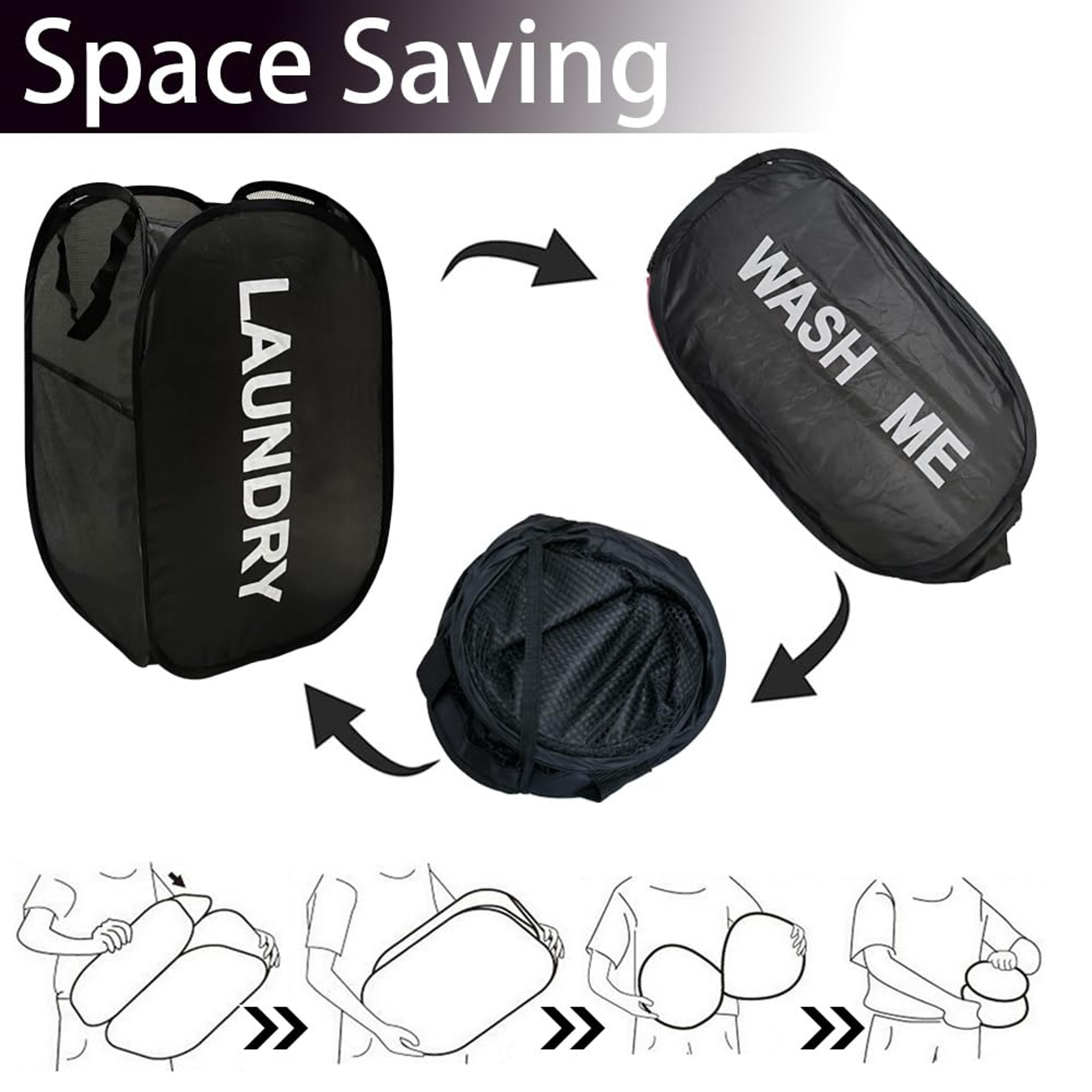 Collapsible Mesh Pop Up Laundry Hamper Portable Space Saving Basket 6