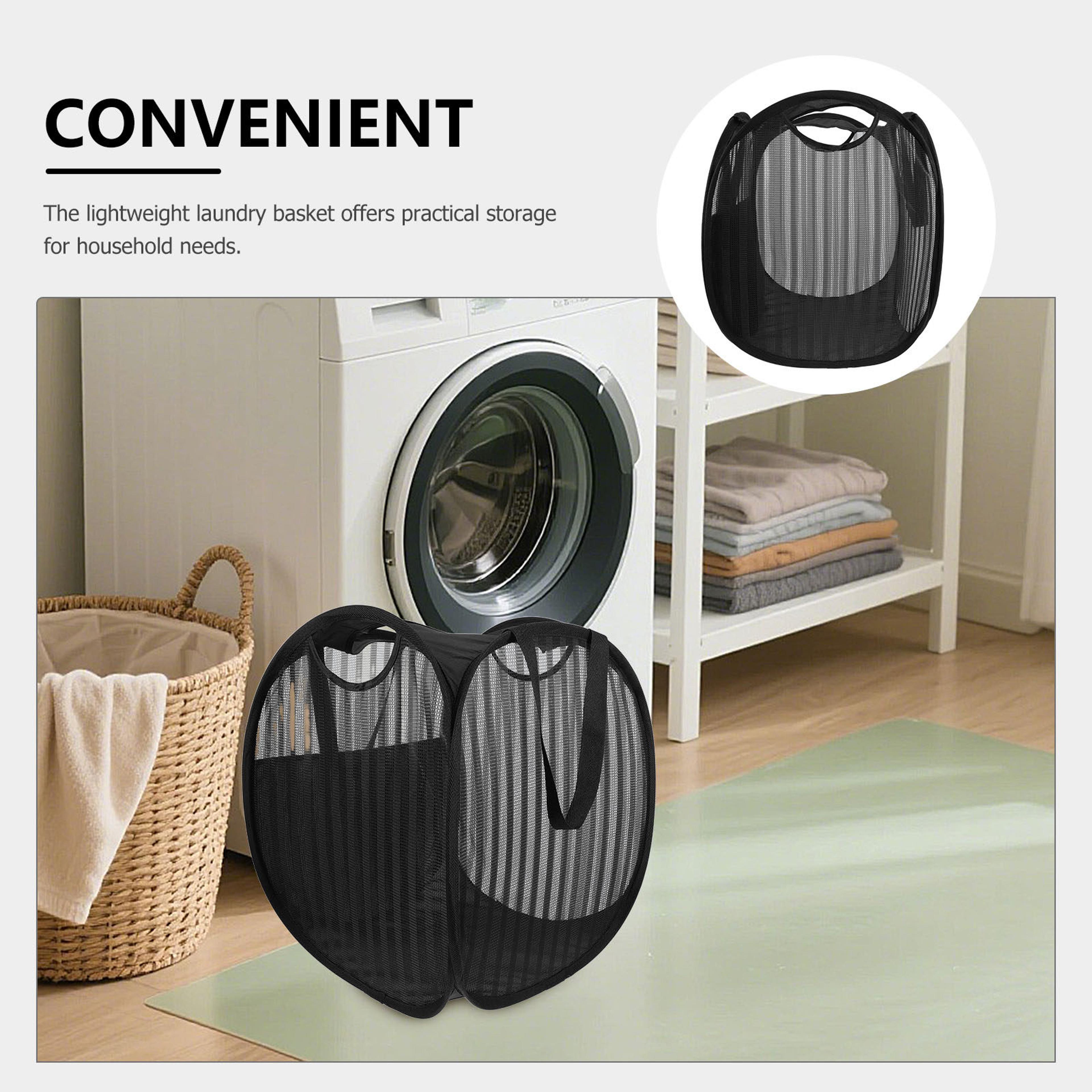 Pop Up Mesh Laundry Hamper Foldable Portable Basket With Handles 4