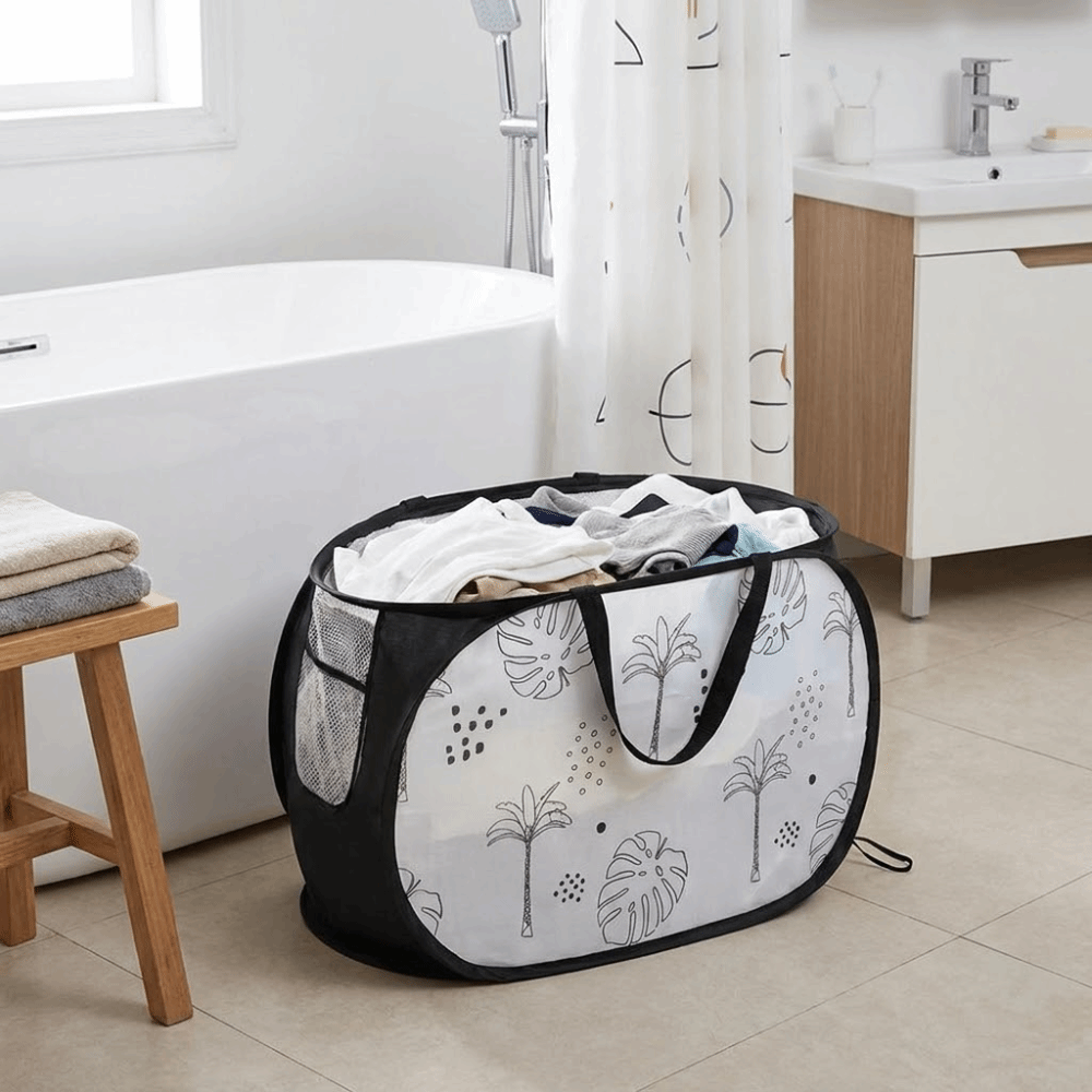 Cartoon Collapsible Laundry Basket Large Capacity Mesh Hamper 8