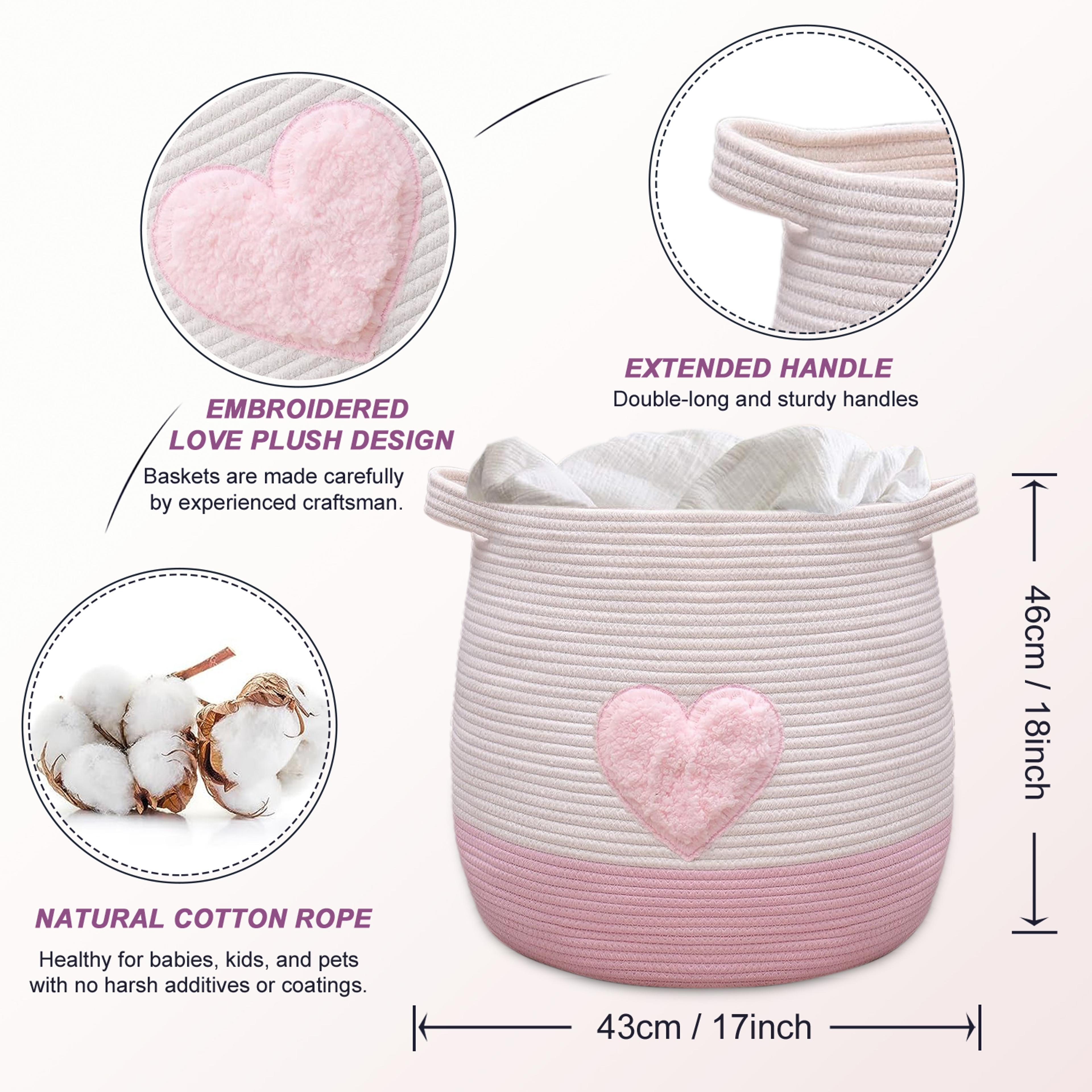 Large Cotton Rope Basket Woven Toy Storage And Laundry Hamper 2