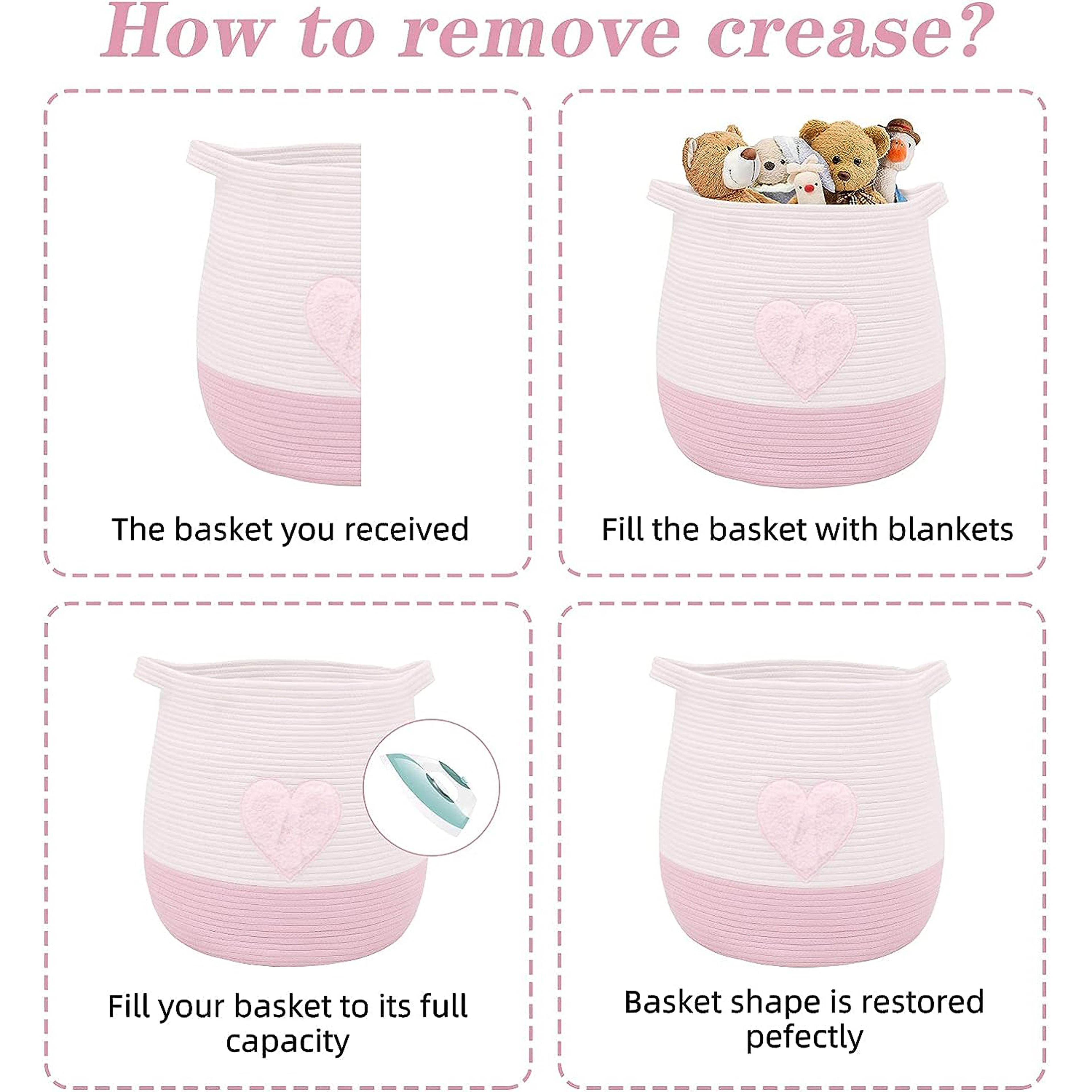 Large Cotton Rope Basket Woven Toy Storage And Laundry Hamper 5