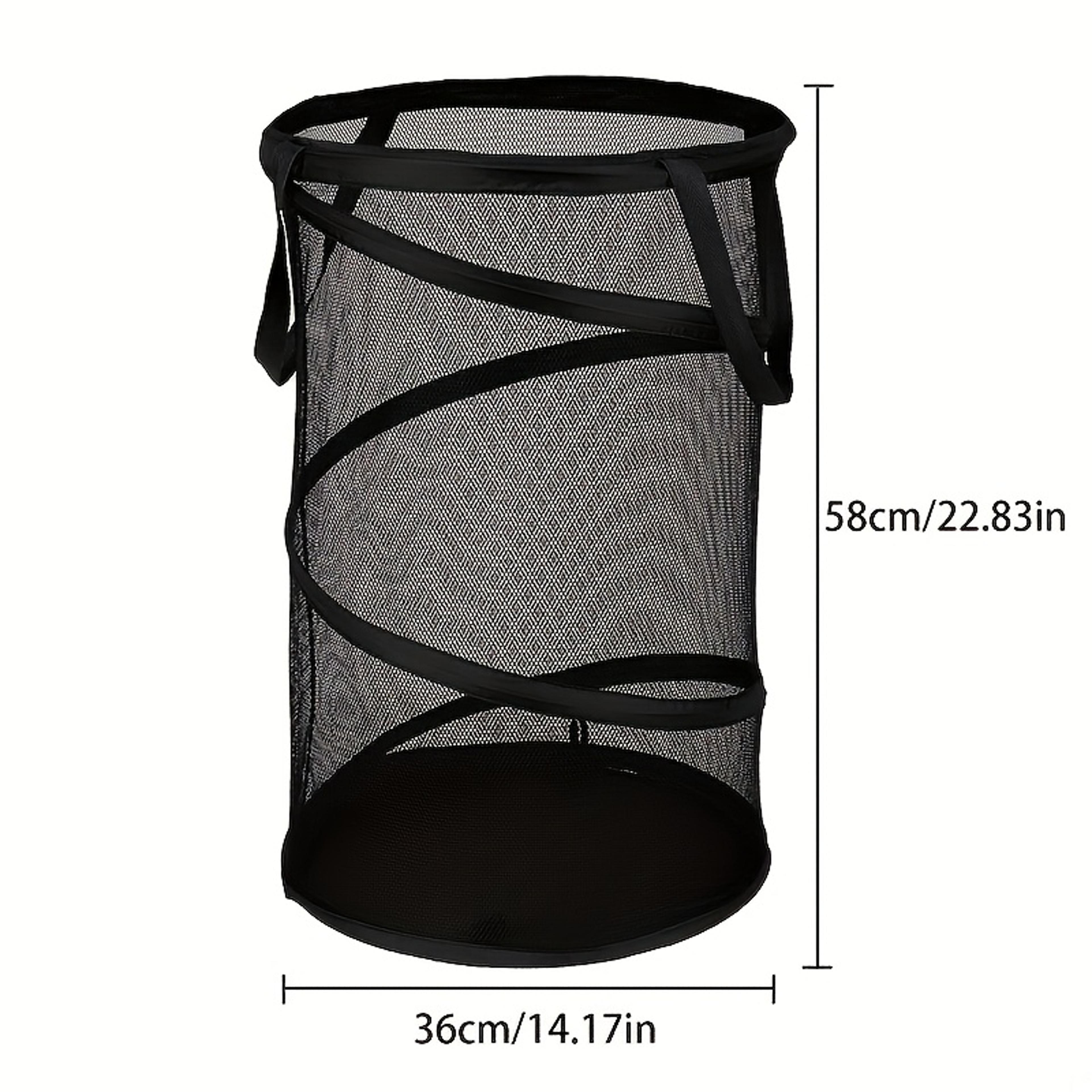 Large Foldable Mesh Laundry Basket With Handles 3