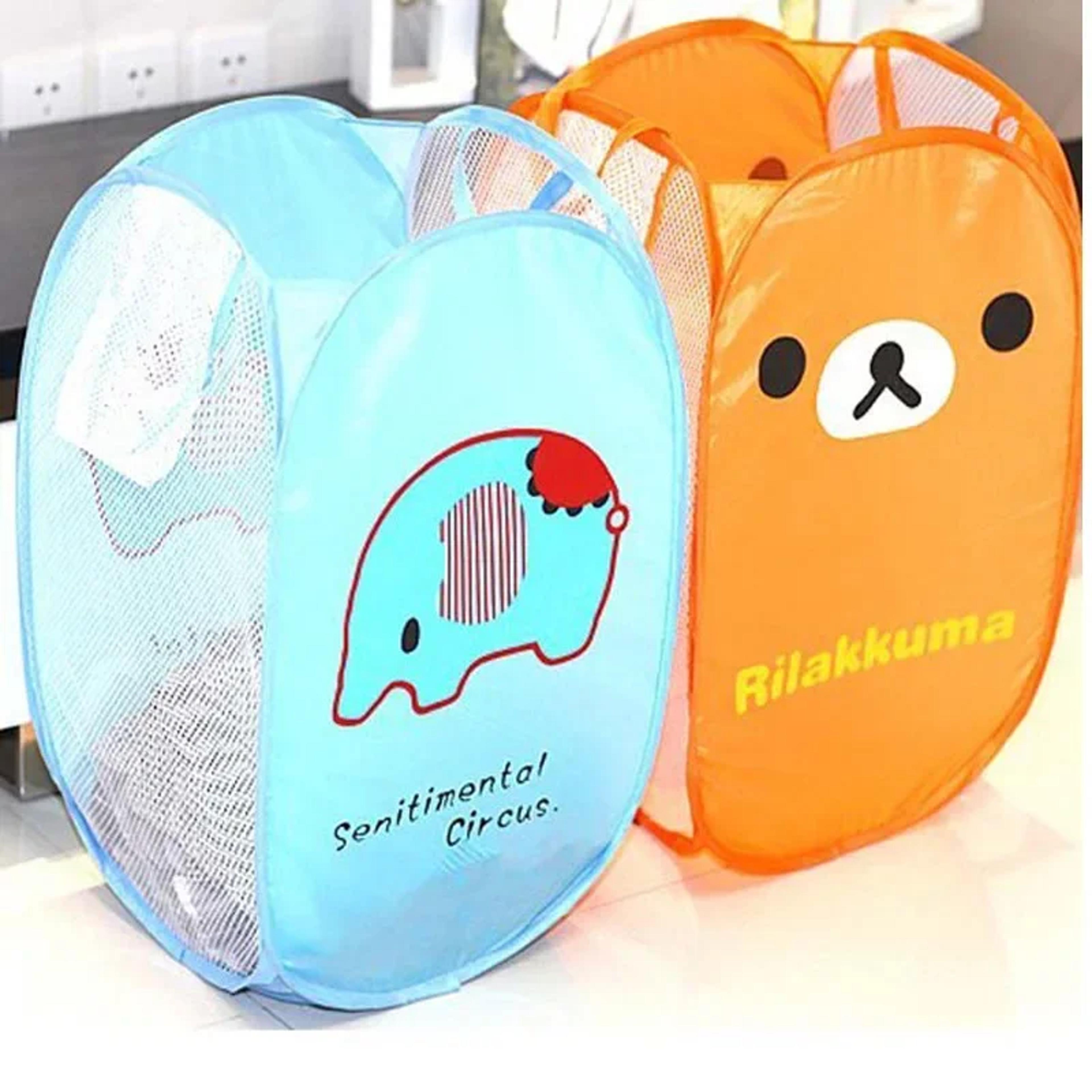 Kids Foldable Mesh Laundry Hamper And Toy Storage Basket 4