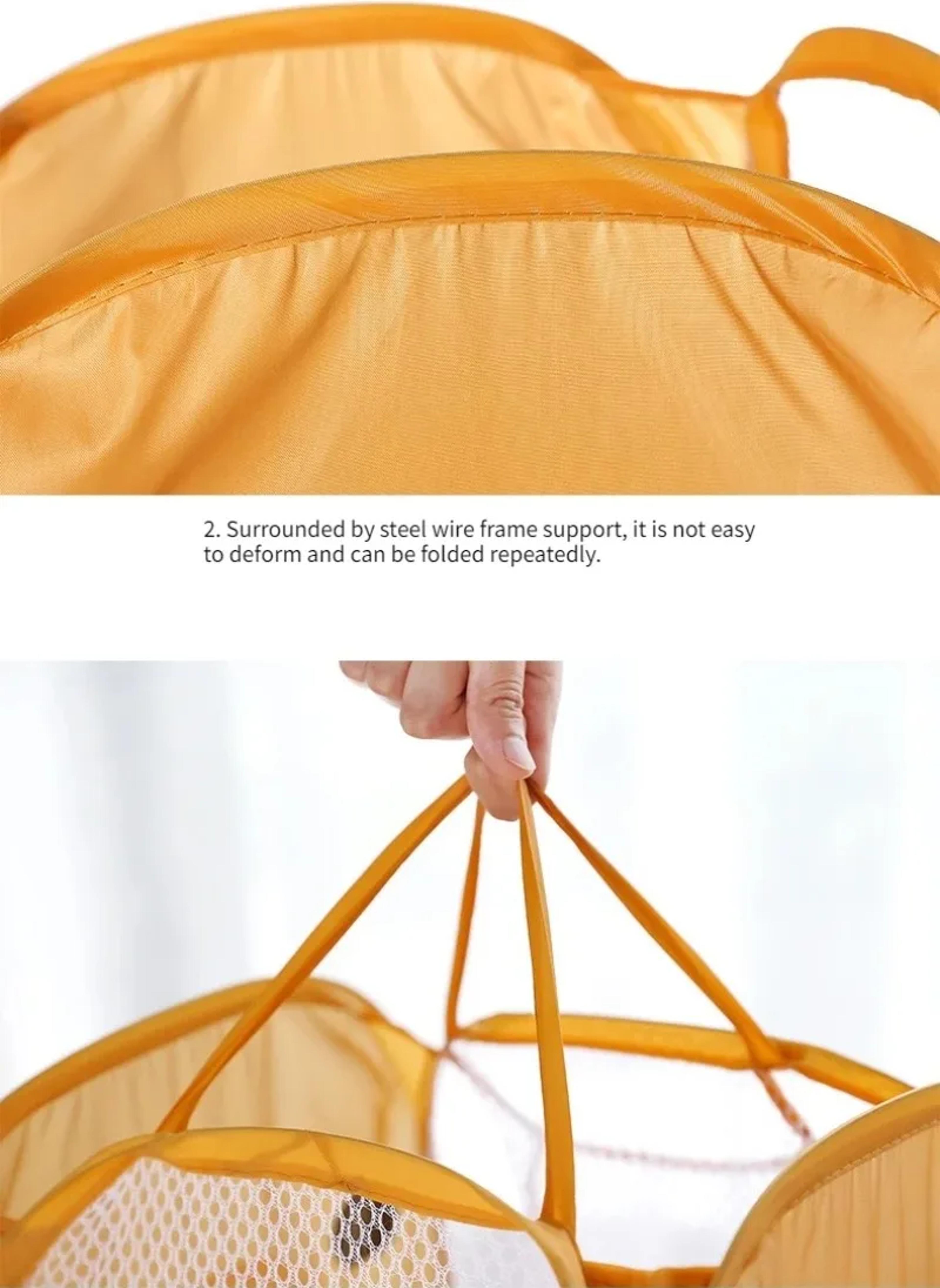Kids Foldable Mesh Laundry Hamper And Toy Storage Basket 7
