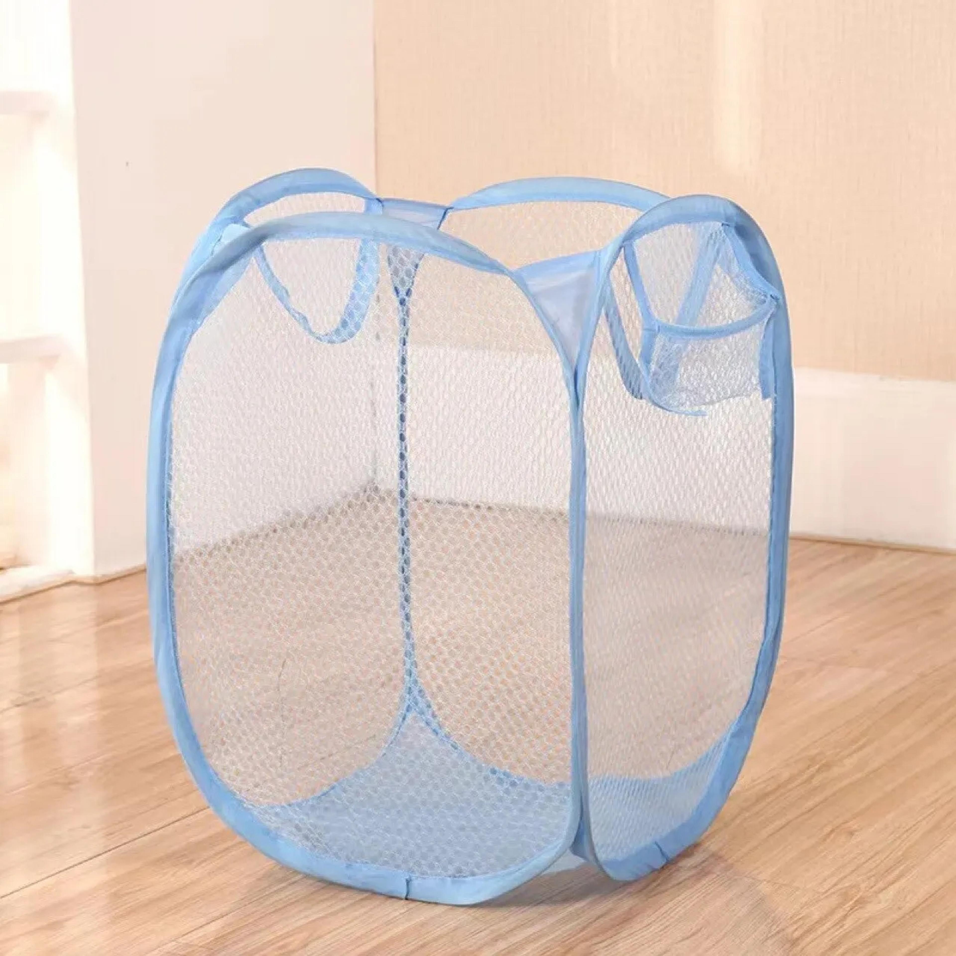 Collapsible Mesh Laundry Basket Portable Foldable Hamper For Clothes Toys And Travel 1
