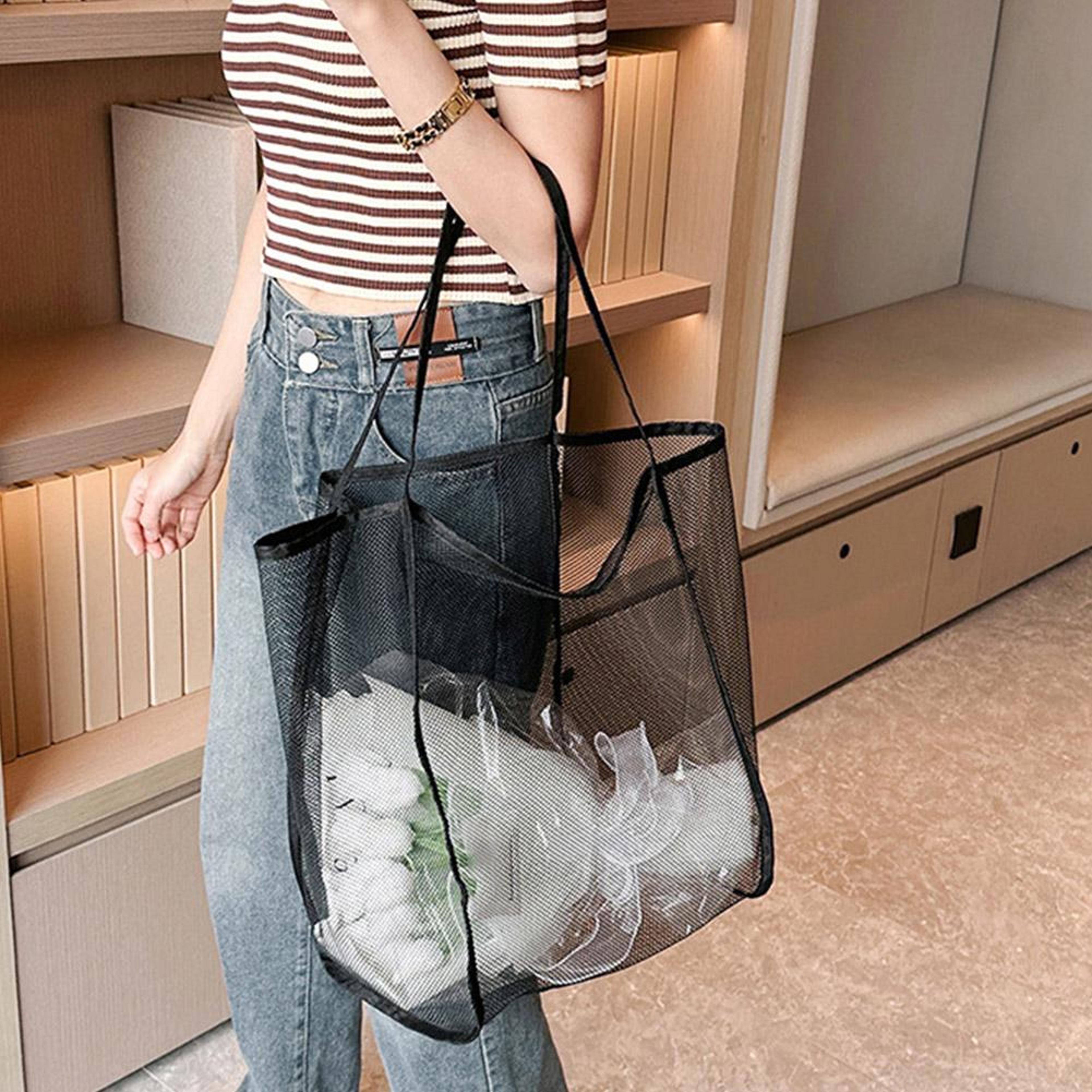 Lightweight Mesh Beach Tote Bag Large Capacity Foldable Beach Bag For Travel 6